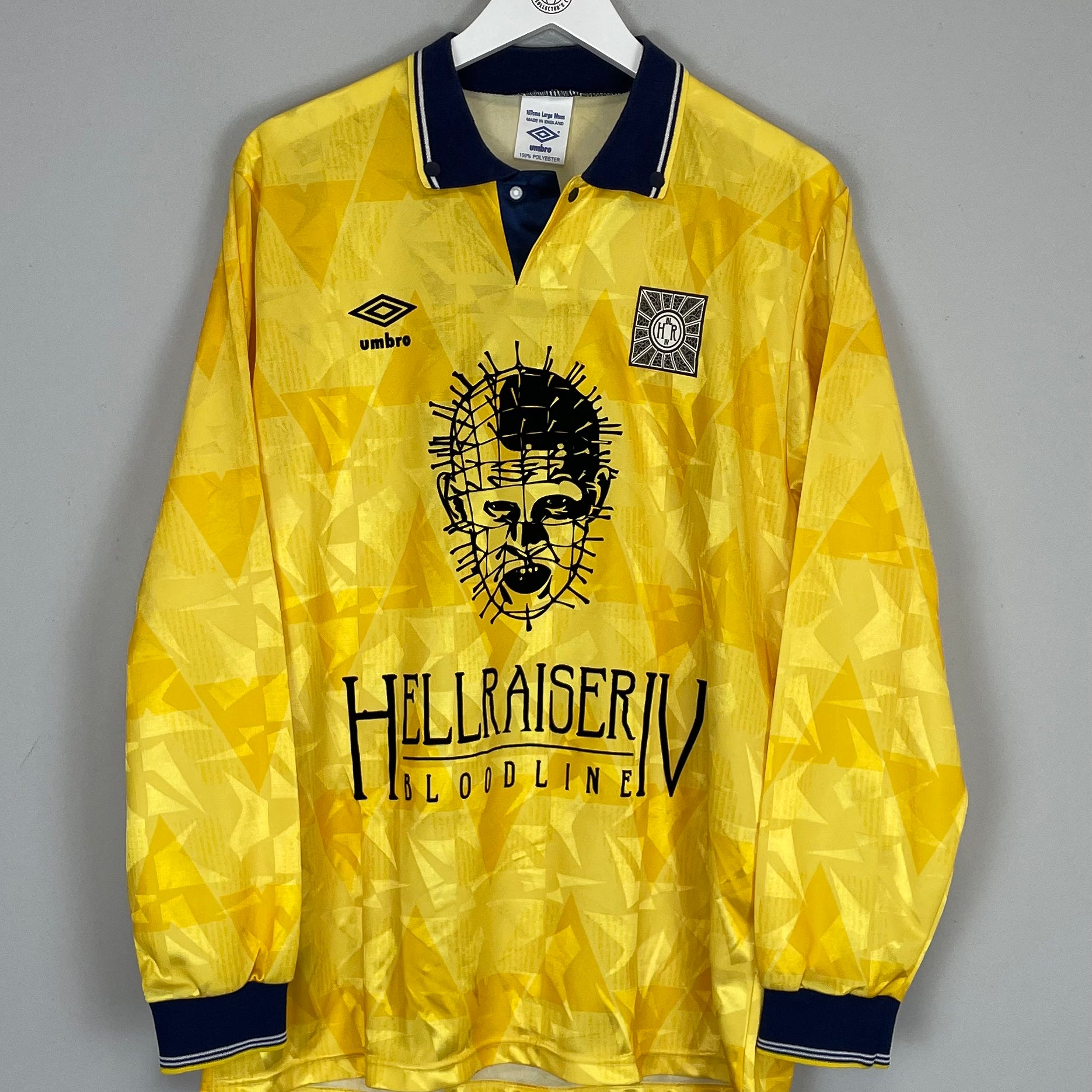 Shop 1990 CULT KITS X HELLRAISER BLOODLINE JAPANESE MOVIE MASHUP (L) UMBRO, classic football shirts, vintage football shirts & retro soccer jerseys at Cult Kits