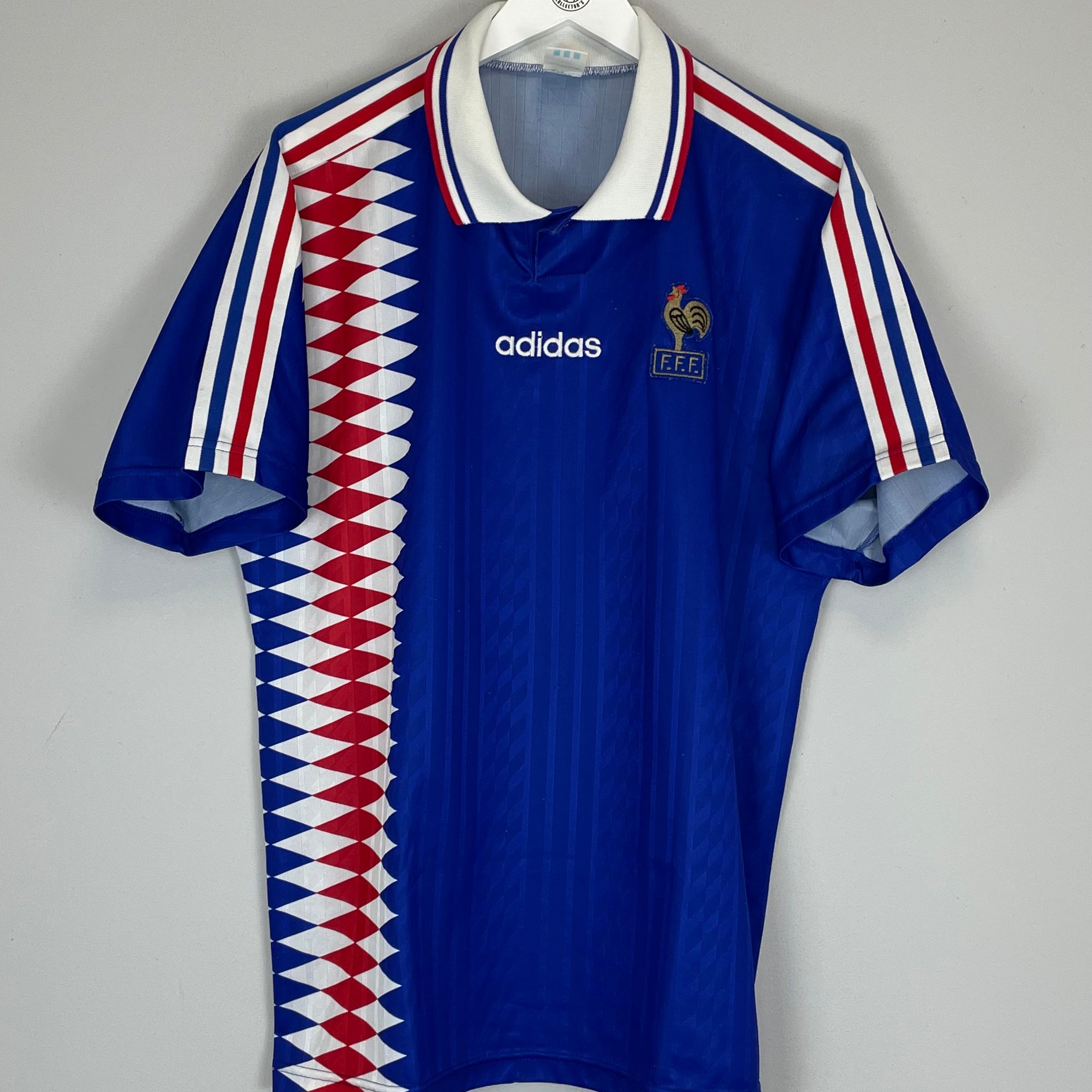 Shop 1994/96 FRANCE HOME SHIRT (L) ADIDAS, classic football shirts, vintage football shirts & retro soccer jerseys at Cult Kits