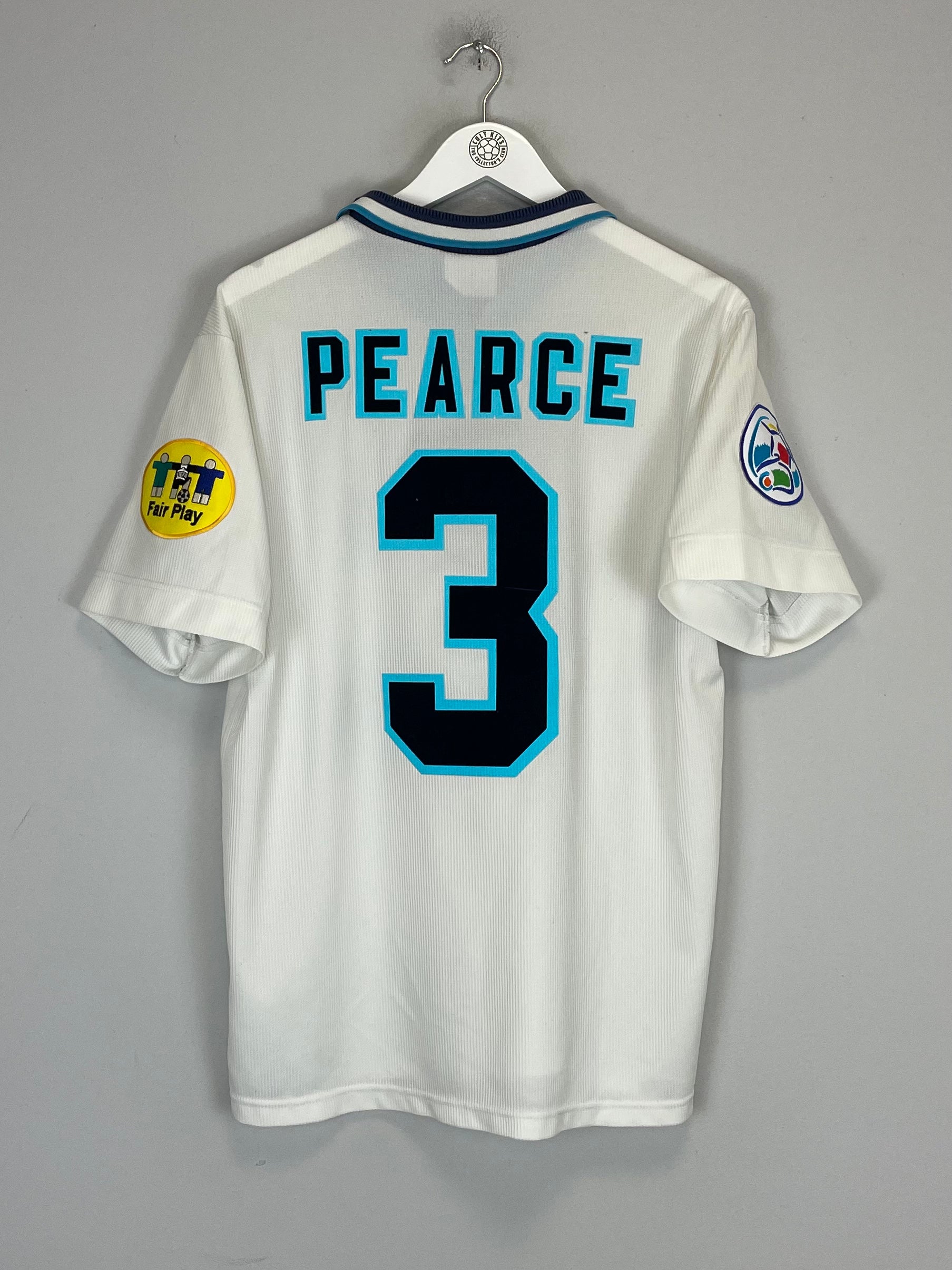 Shop 1995/97 ENGLAND PEARCE #3 HOME SHIRT (L) UMBRO, classic football shirts, vintage football shirts & retro soccer jerseys at Cult Kits