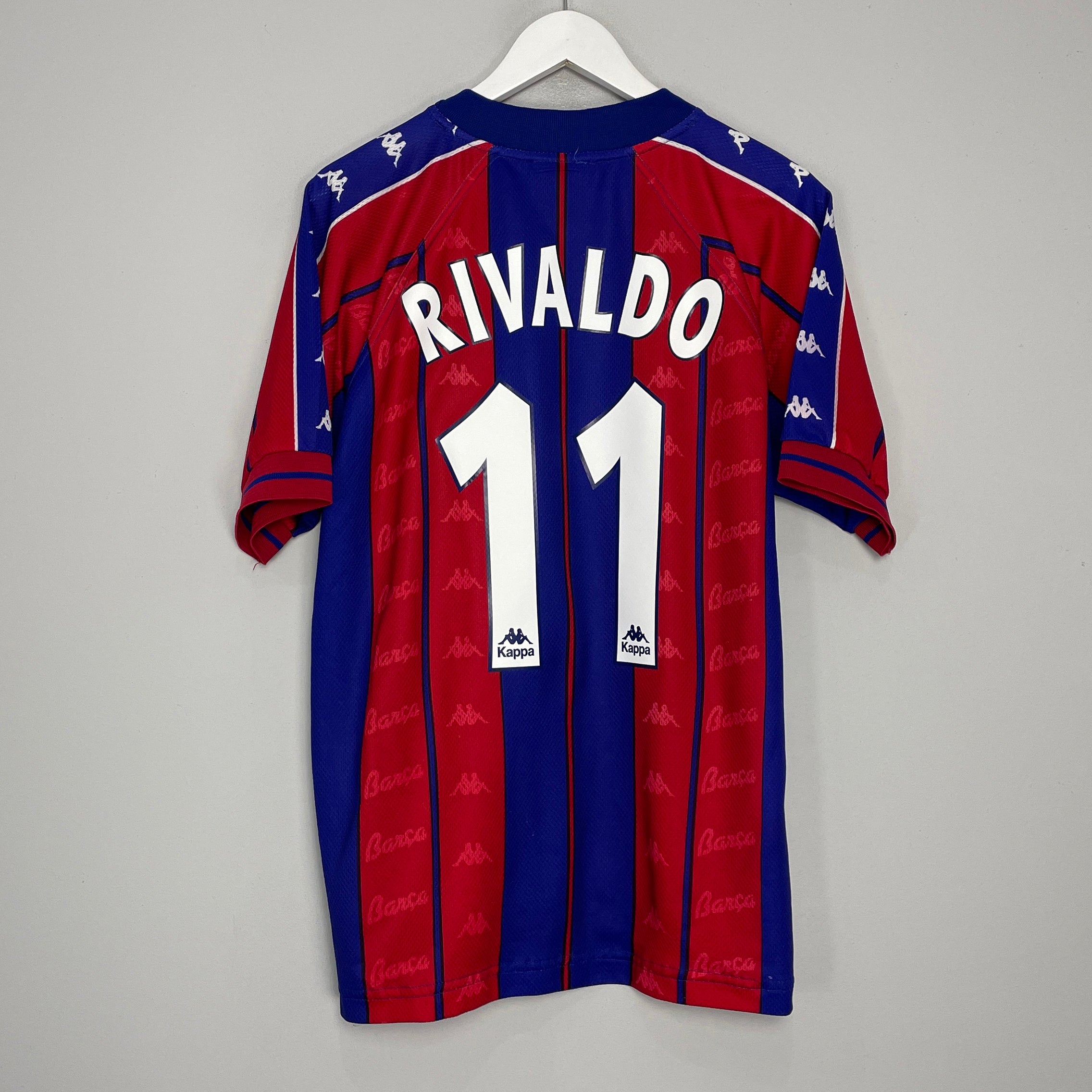 Shop 1997/98 BARCELONA RIVALDO #11 HOME SHIRT (L) KAPPA, classic football shirts, vintage football shirts & retro soccer jerseys at Cult Kits