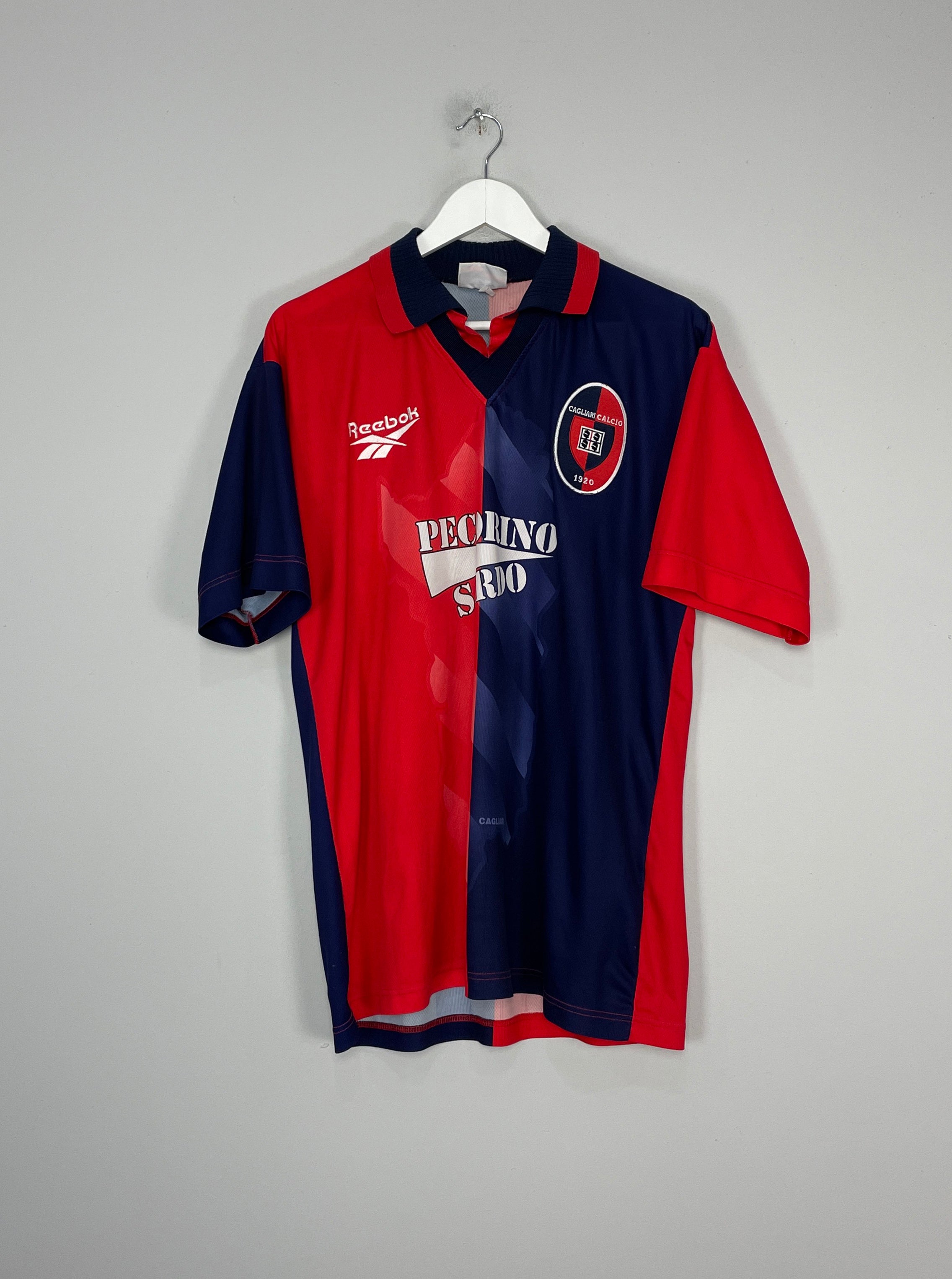 Shop 1997/98 CAGLIARI HOME SHIRT (L) REEBOK, classic football shirts, vintage football shirts & retro soccer jerseys at Cult Kits