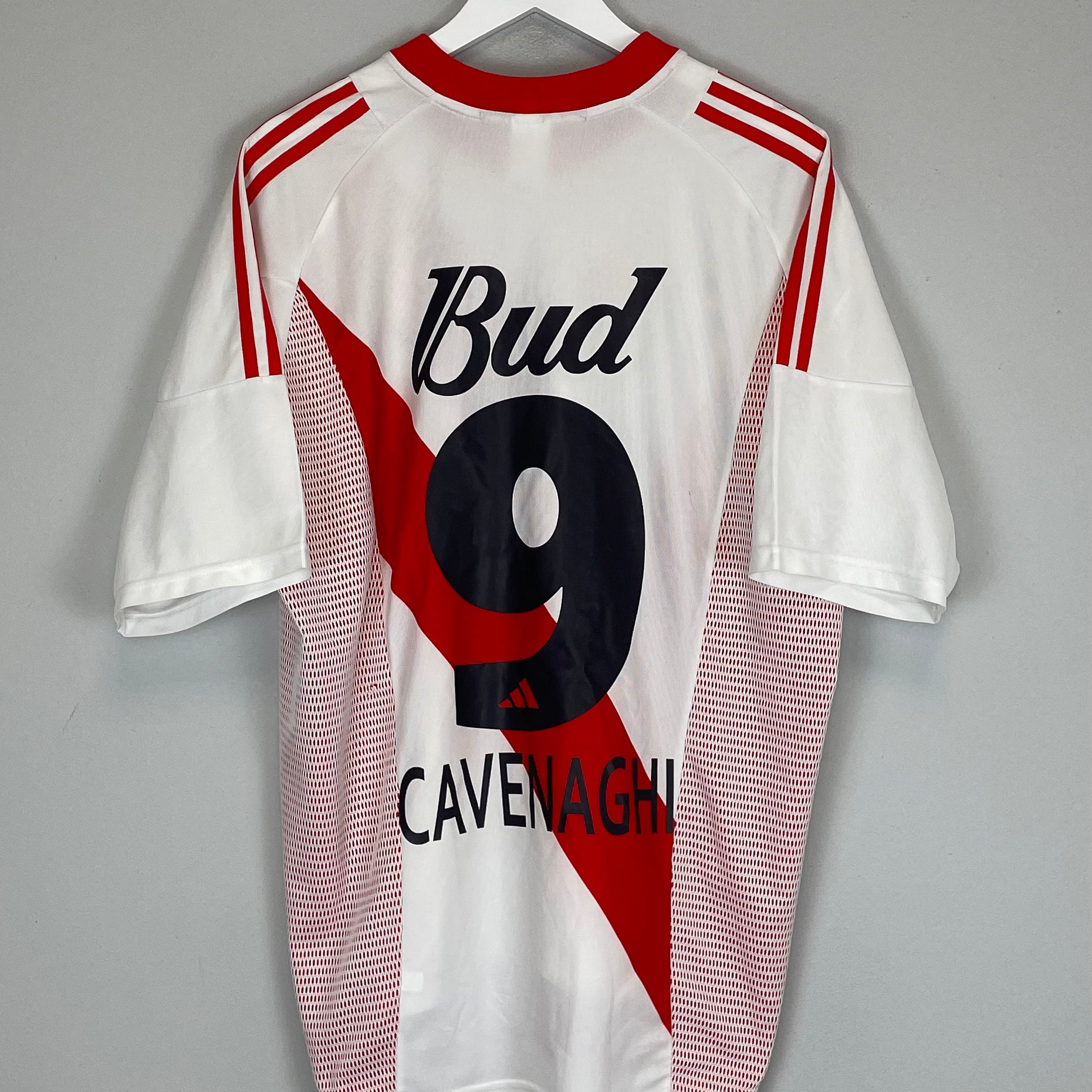 Shop 2002/03 RIVER PLATE CAVENAGHI #9 HOME SHIRT (XL) ADIDAS, classic football shirts, vintage football shirts & retro soccer jerseys at Cult Kits