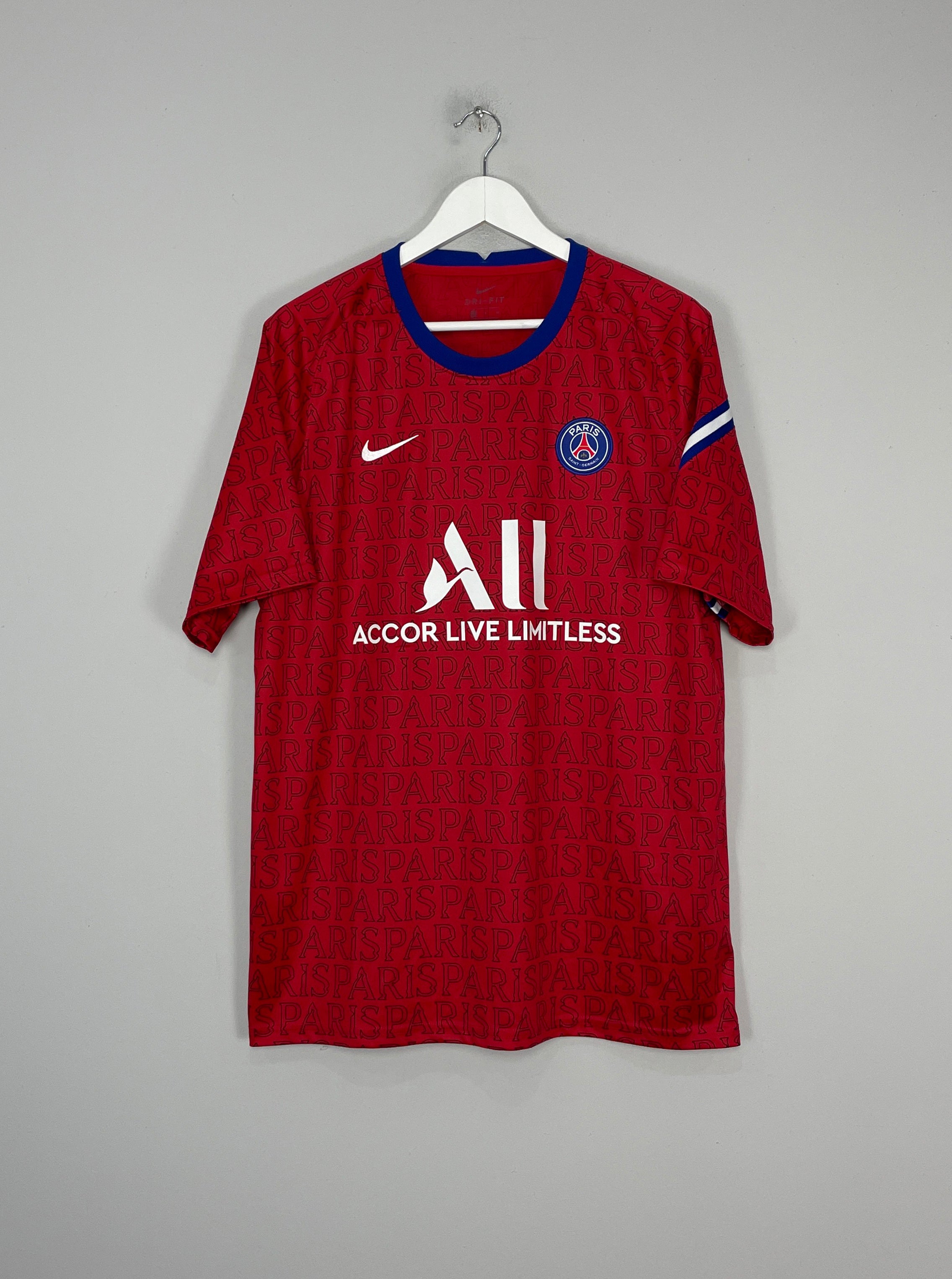 Shop 2020/21 PSG TRAINING SHIRT (XL) NIKE, classic football shirts, vintage football shirts & retro soccer jerseys at Cult Kits
