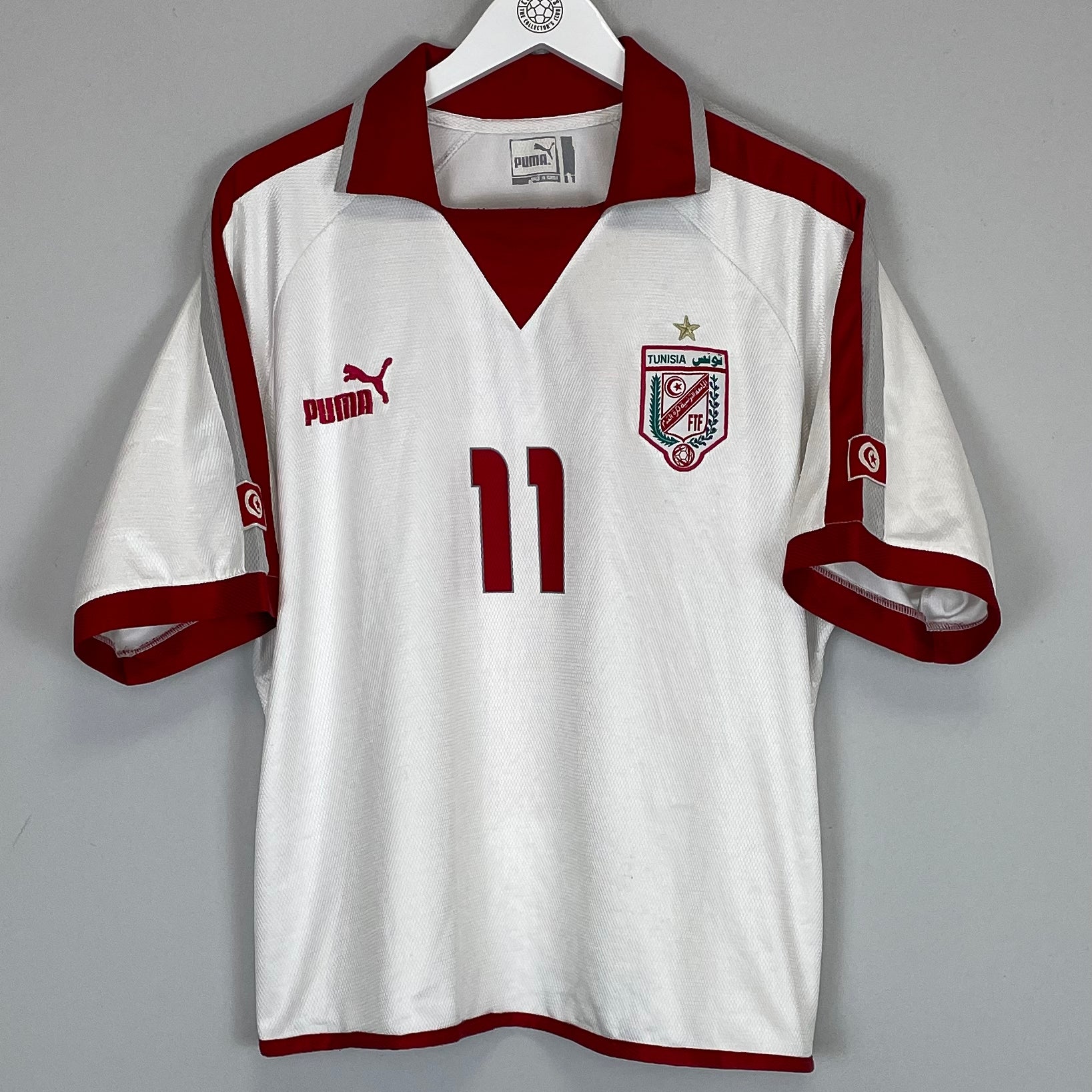 Shop 2004/05 TUNISIA DOS SANTOS #11 HOME SHIRT (S) PUMA, classic football shirts, vintage football shirts & retro soccer jerseys at Cult Kits