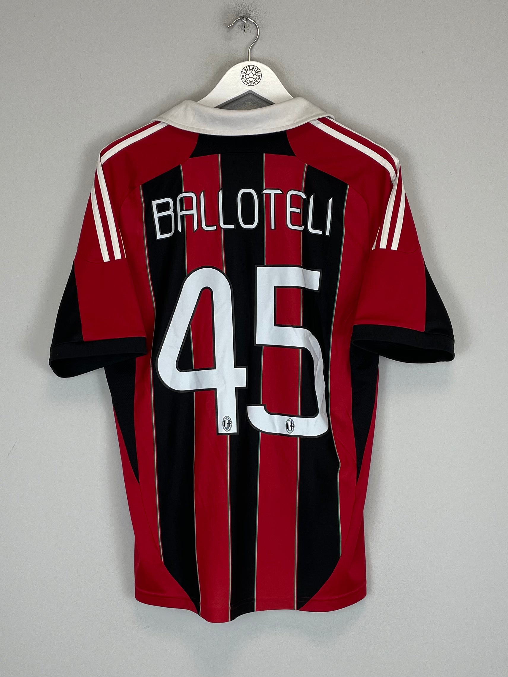 Shop 2012/13 AC MILAN **BALLOTELI** #45 HOME SHIRT (L) ADIDAS, classic football shirts, vintage football shirts & retro soccer jerseys at Cult Kits