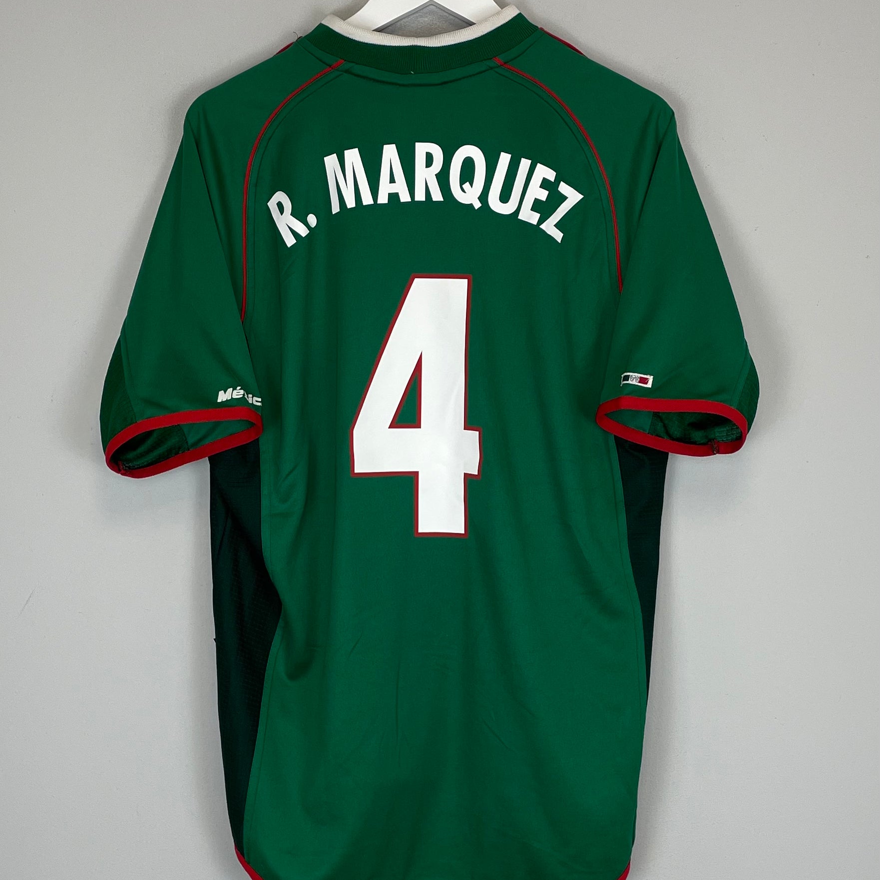 Shop 2001/02 MEXICO R.MARQUEZ #4 HOME SHIRT (XL) ATLETICA, classic football shirts, vintage football shirts & retro soccer jerseys at Cult Kits