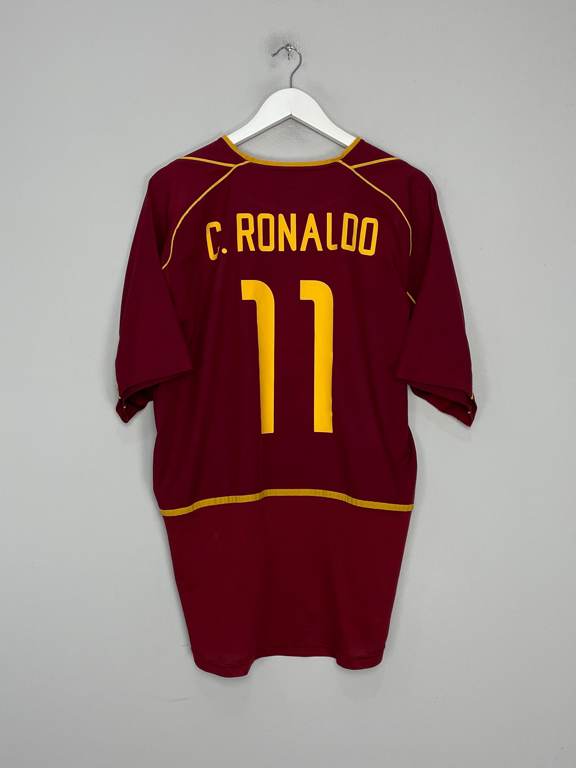 Shop 2002/04 PORTUGAL RONALDO #11 HOME SHIRT (XL) NIKE, classic football shirts, vintage football shirts & retro soccer jerseys at Cult Kits