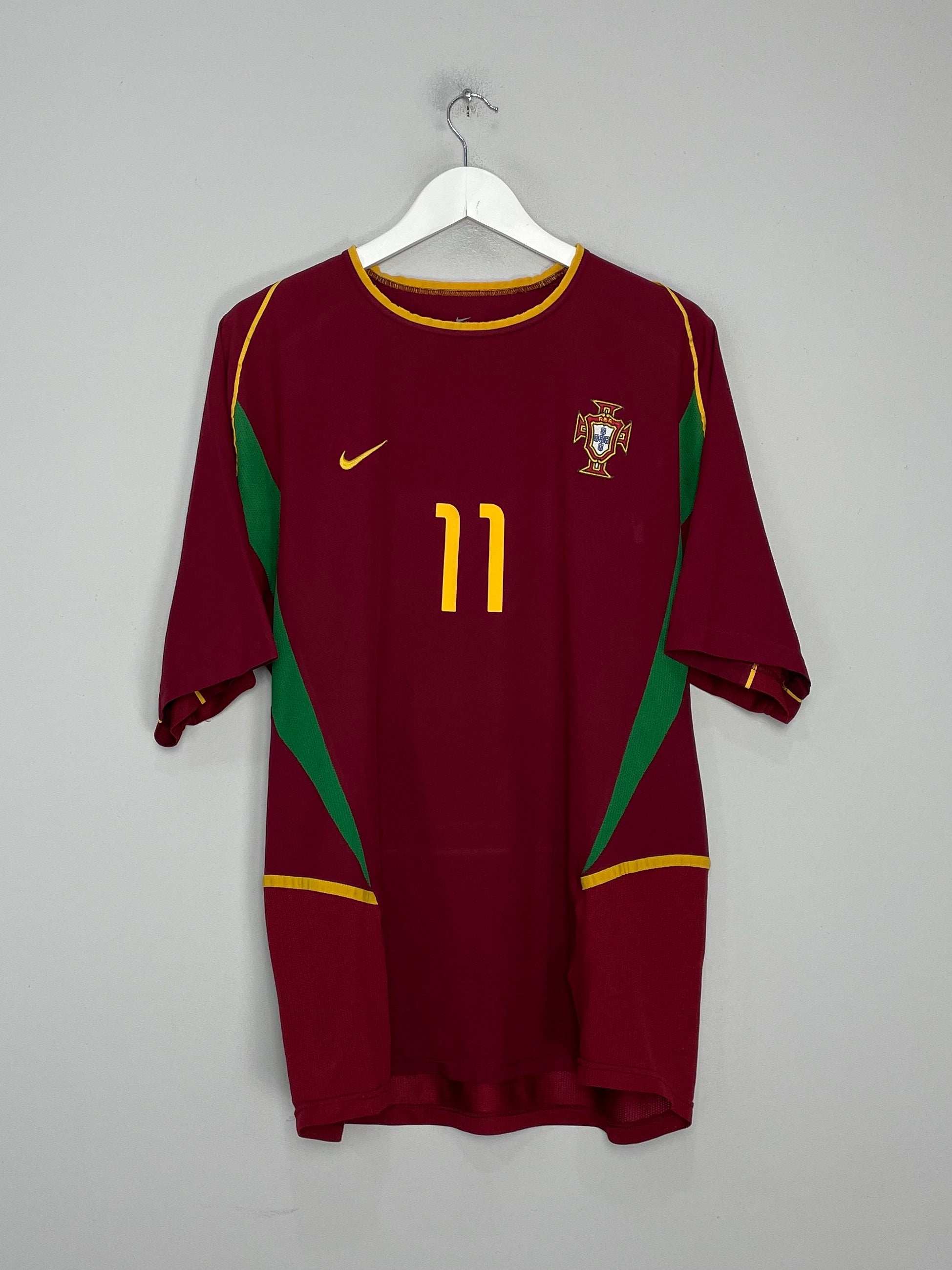 Shop 2002/04 PORTUGAL RONALDO #11 HOME SHIRT (XL) NIKE, classic football shirts, vintage football shirts & retro soccer jerseys at Cult Kits
