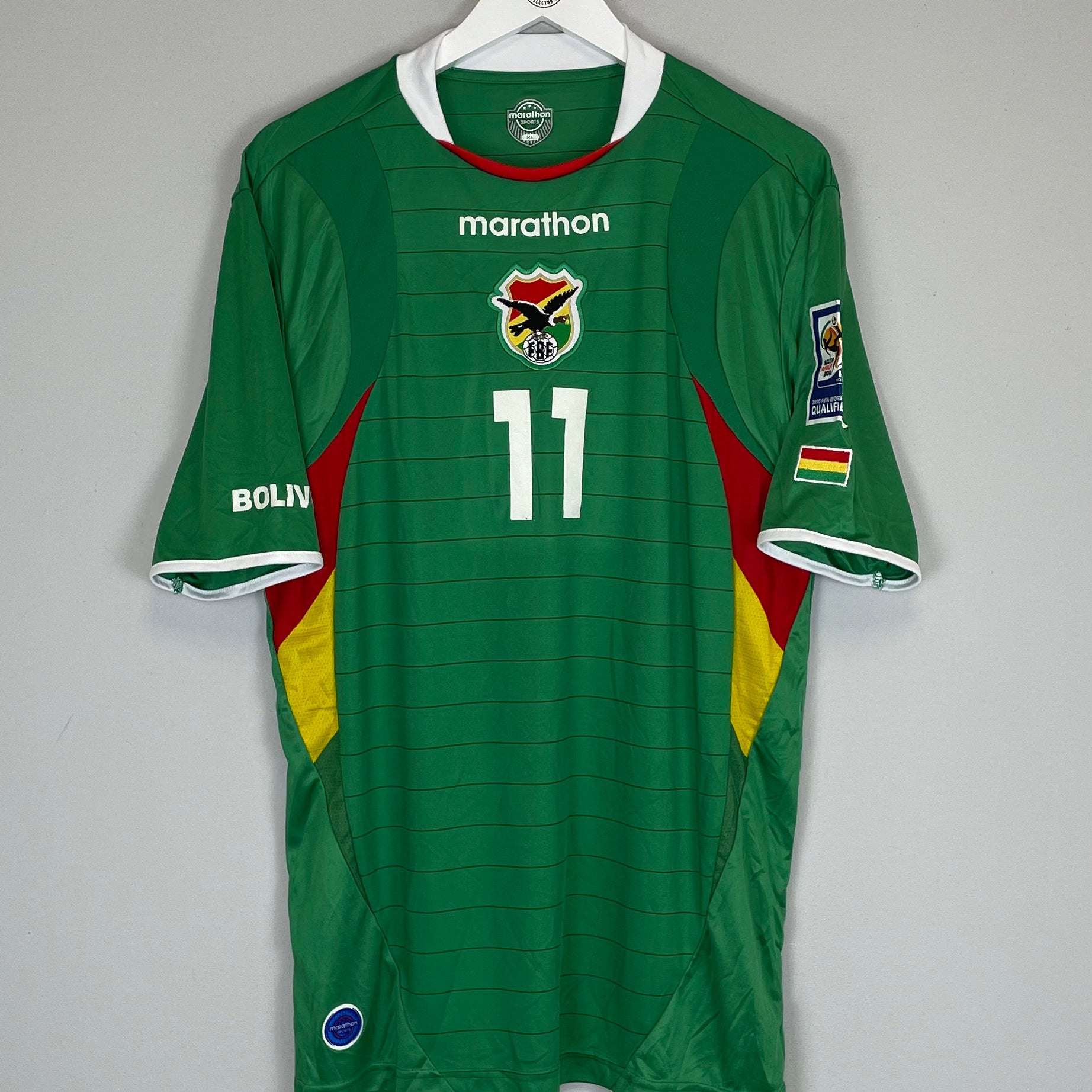 Shop 2007/10 BOLIVIA #11 *PLAYER ISSUE* HOME SHIRT (XL) MARATHON, classic football shirts, vintage football shirts & retro soccer jerseys at Cult Kits