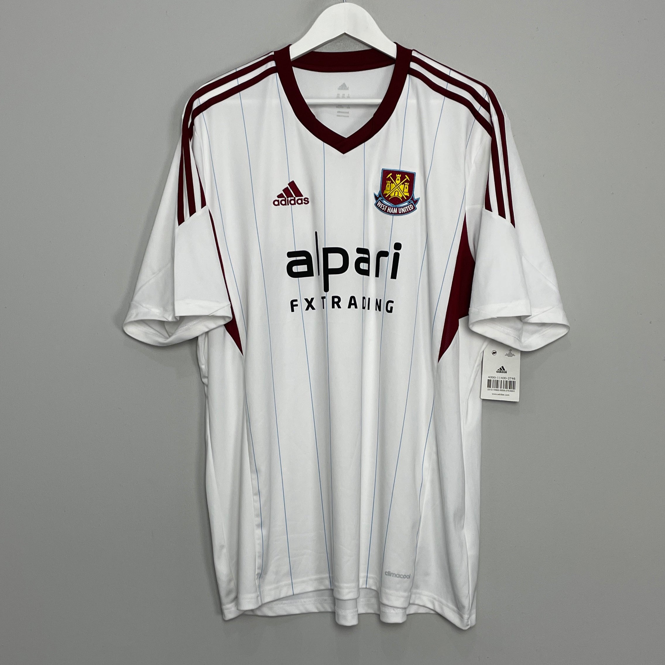 Shop 2013/14 WEST HAM *BNWT* AWAY SHIRT (XXL) ADIDAS, classic football shirts, vintage football shirts & retro soccer jerseys at Cult Kits