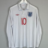 Shop 2009/10 ENGLAND ROONEY #10 L/S HOME SHIRT (L) UMBRO, classic football shirts, vintage football shirts & retro soccer jerseys at Cult Kits