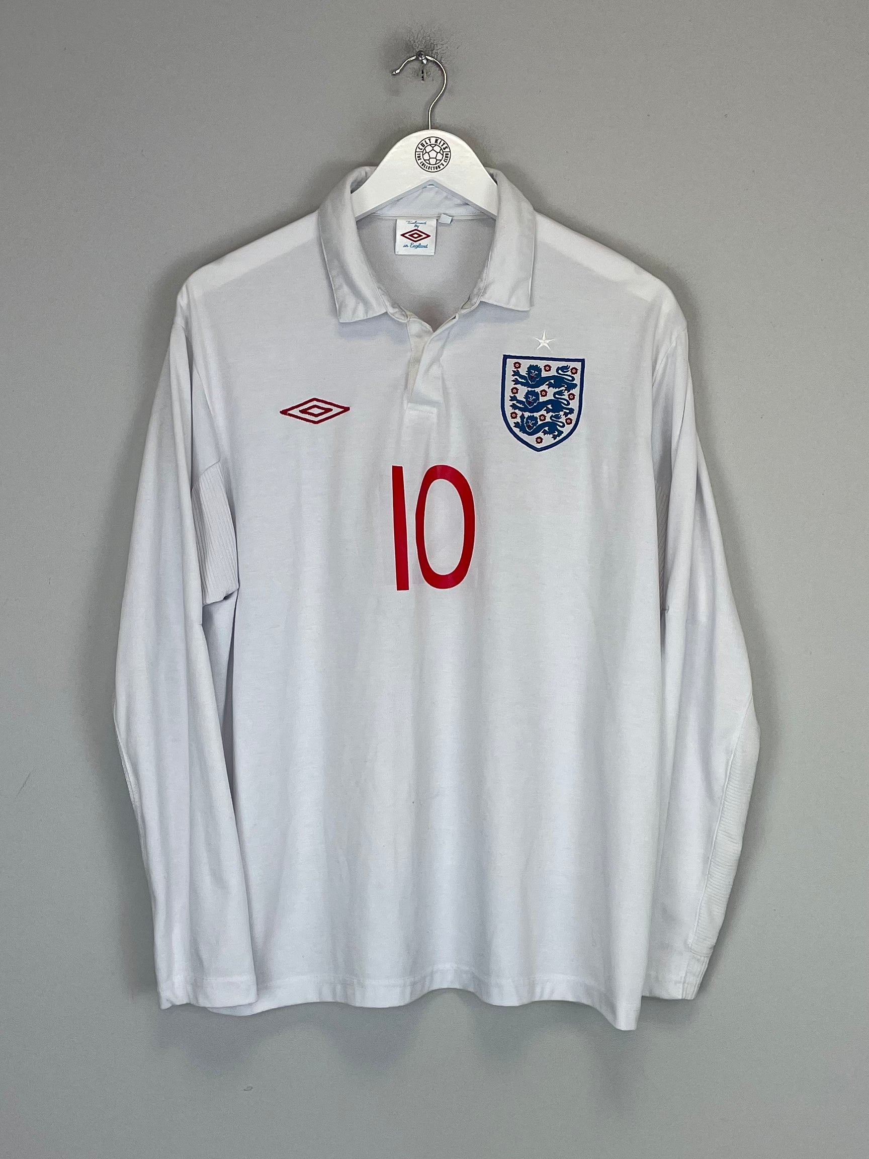 Shop 2009/10 ENGLAND ROONEY #10 L/S HOME SHIRT (L) UMBRO, classic football shirts, vintage football shirts & retro soccer jerseys at Cult Kits
