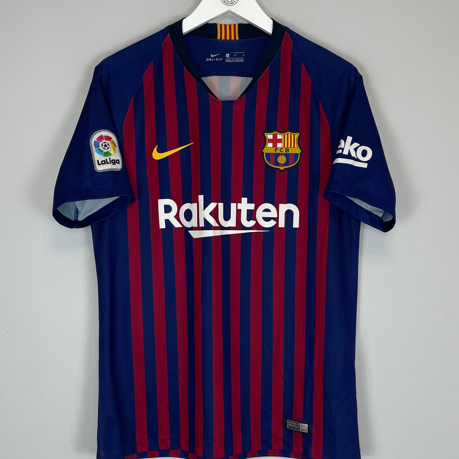 Shop 2018/19 BARCELONA HOME SHIRT (M) NIKE, classic football shirts, vintage football shirts & retro soccer jerseys at Cult Kits
