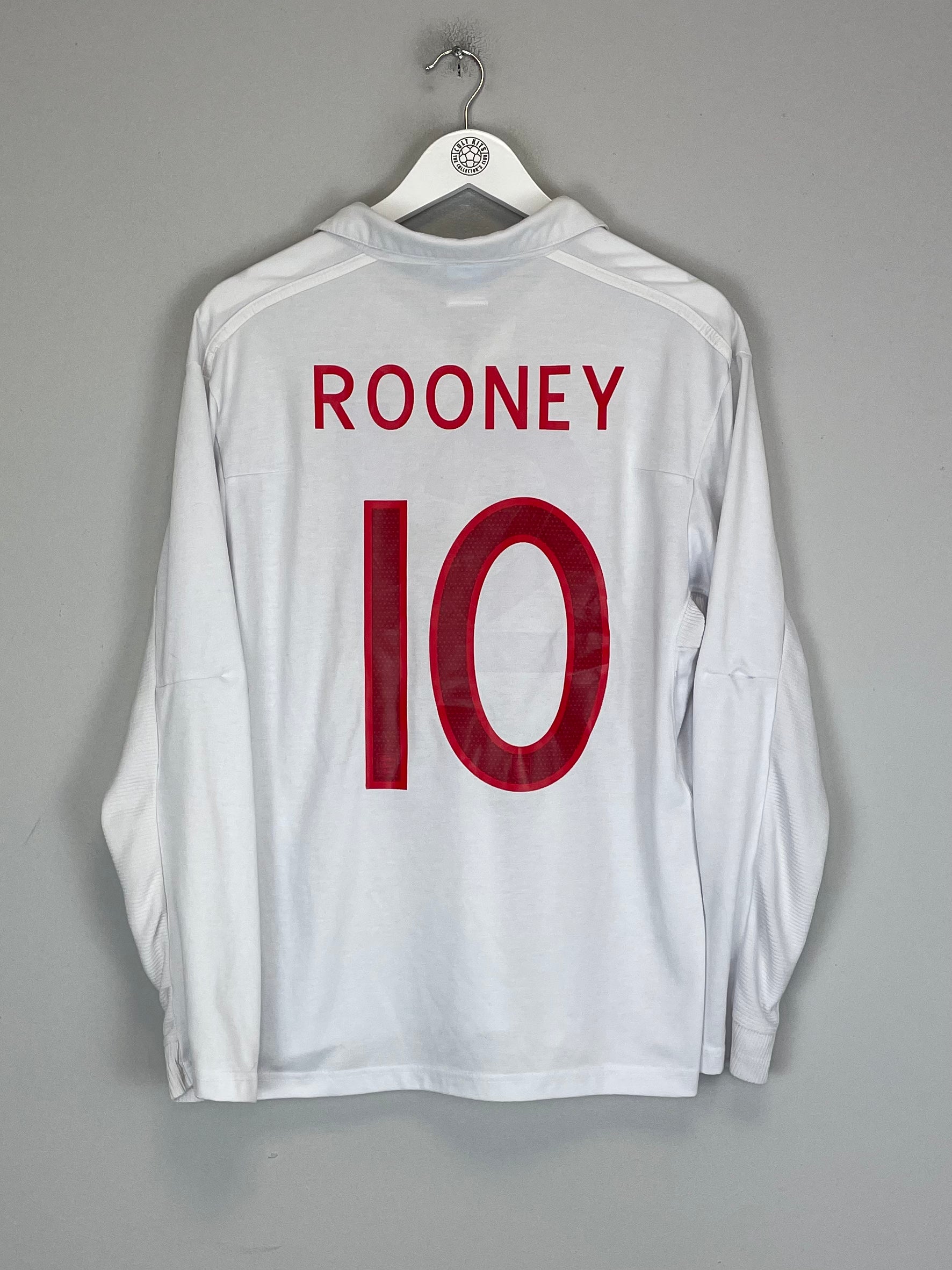 Shop 2009/10 ENGLAND ROONEY #10 L/S HOME SHIRT (L) UMBRO, classic football shirts, vintage football shirts & retro soccer jerseys at Cult Kits