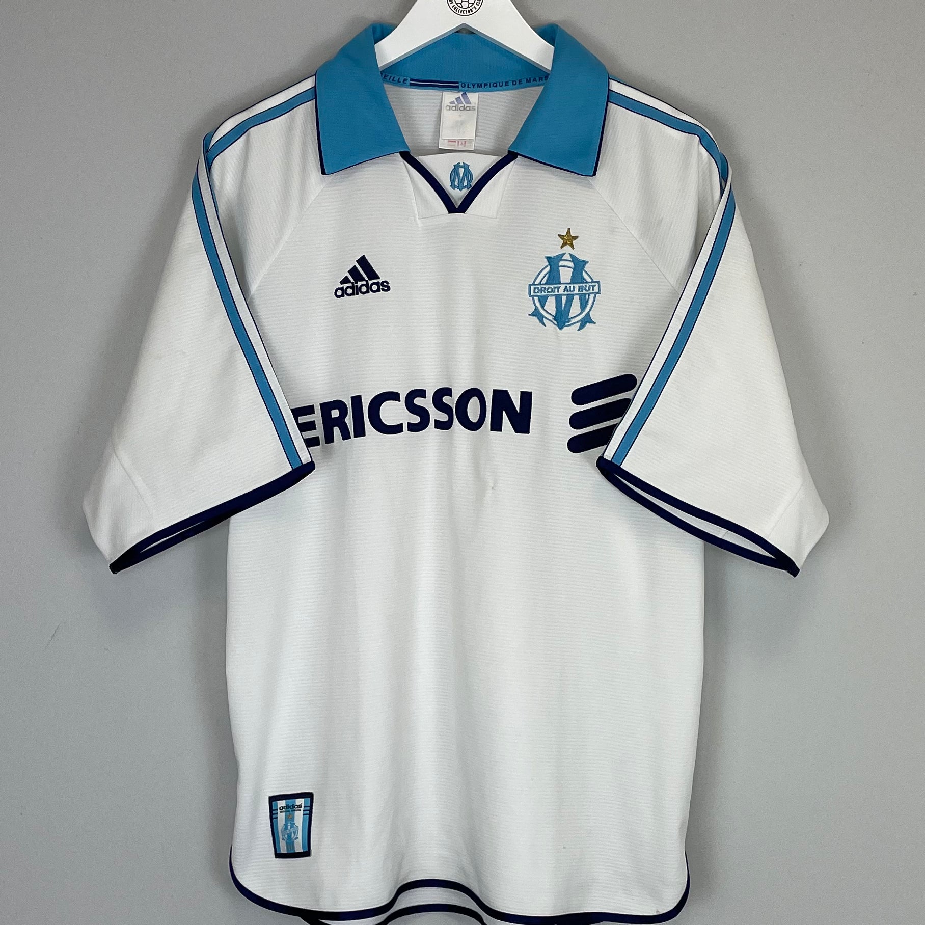 Shop 1999/00 MARSEILLE HOME SHIRT (L) ADIDAS, classic football shirts, vintage football shirts & retro soccer jerseys at Cult Kits