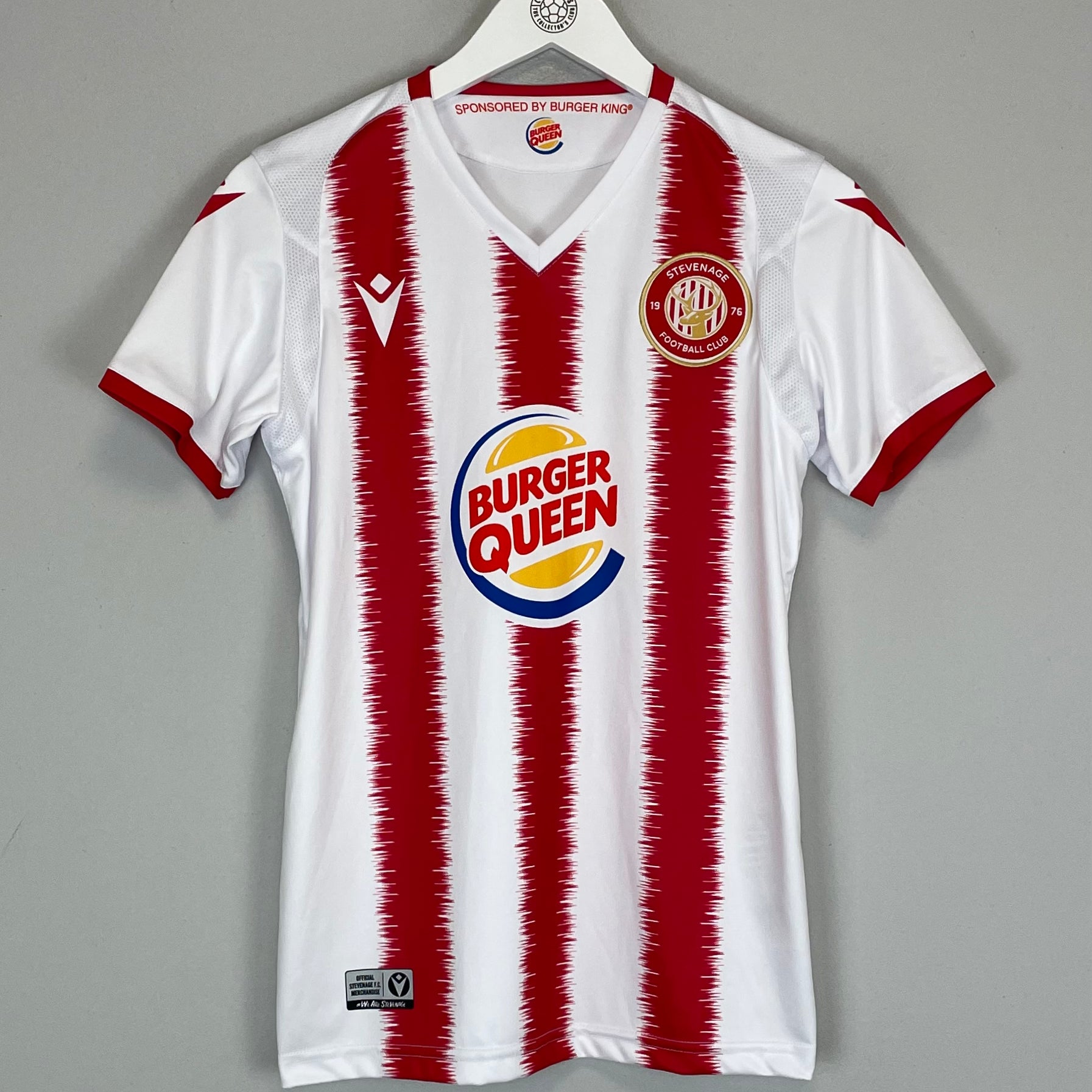 Shop 2020/21 STEVANAGE WOMENS *BURGER QUEEN* HOME SHIRT (M) MACRON, classic football shirts, vintage football shirts & retro soccer jerseys at Cult Kits