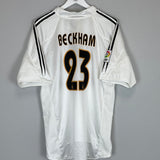 Shop 2004/05 REAL MADRID BECKHAM #23 HOME SHIRT (XL) ADIDAS, classic football shirts, vintage football shirts & retro soccer jerseys at Cult Kits