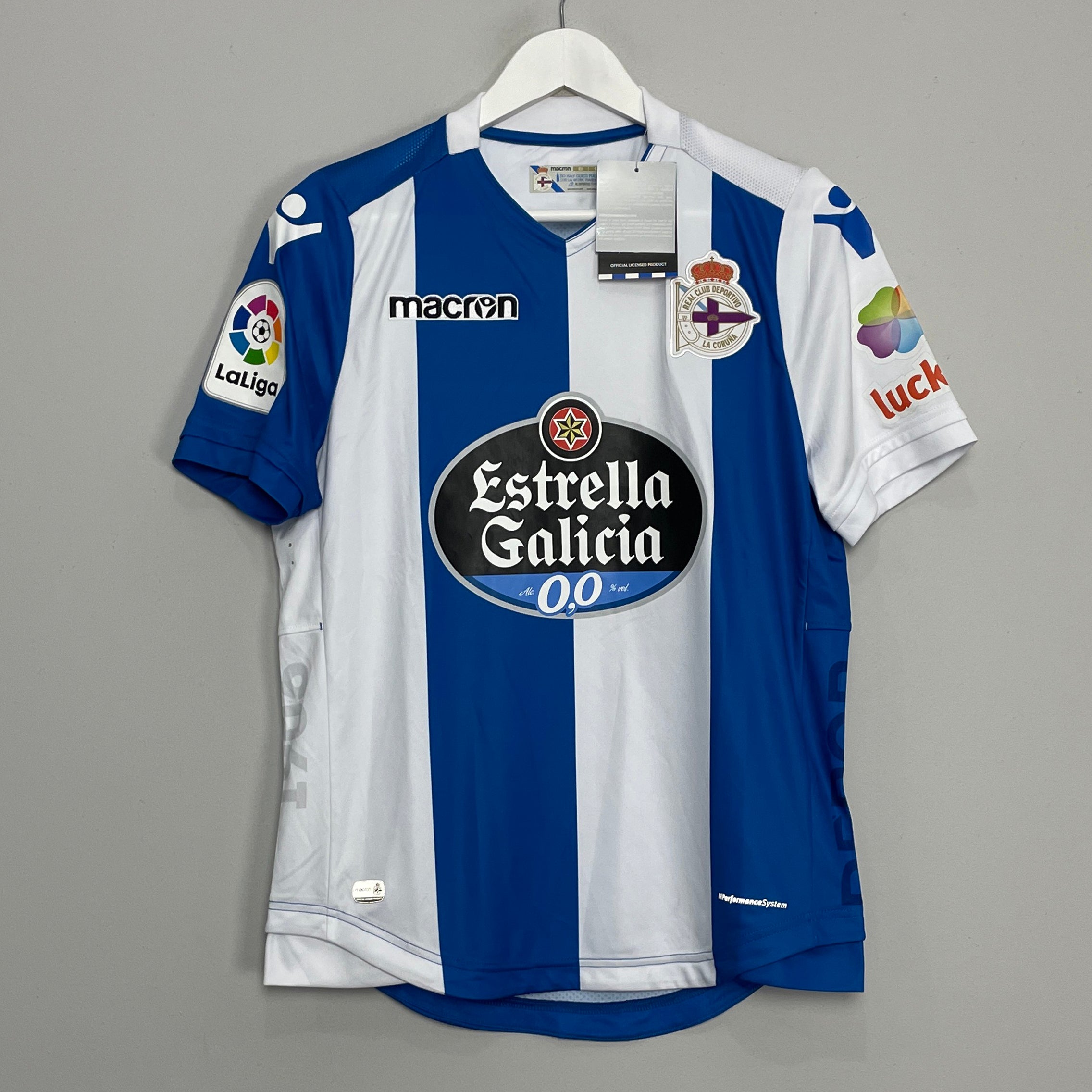 Shop 2017/18 DEPORTIVO LA CORUNA *BNWT* HOME SHIRT (S) MACRON, classic football shirts, vintage football shirts & retro soccer jerseys at Cult Kits