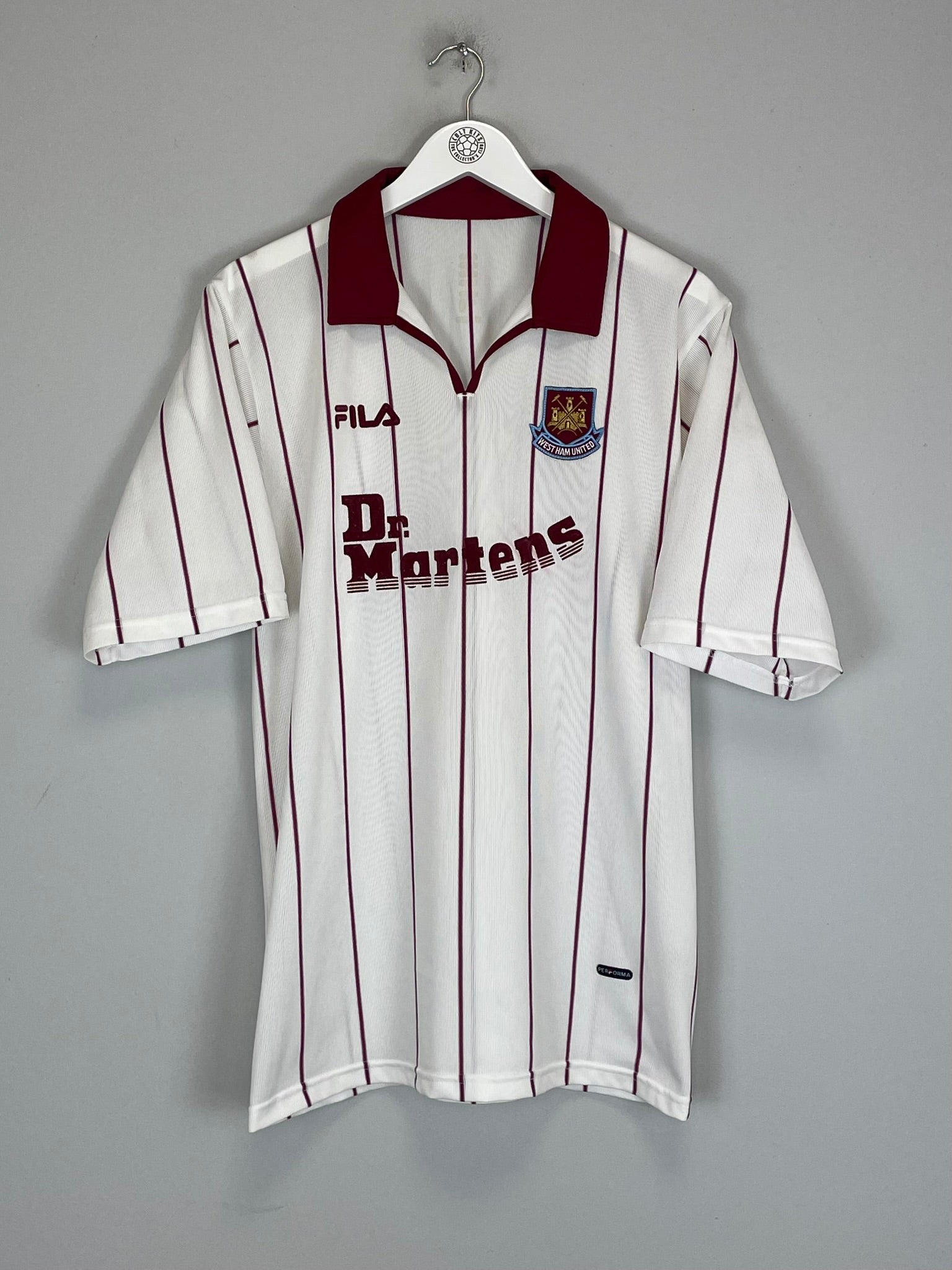 Shop 2002/03 WEST HAM AWAY SHIRT (XL) FILA, classic football shirts, vintage football shirts & retro soccer jerseys at Cult Kits