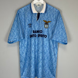 1991/92 LAZIO HOME SHIRT (L) UMBRO