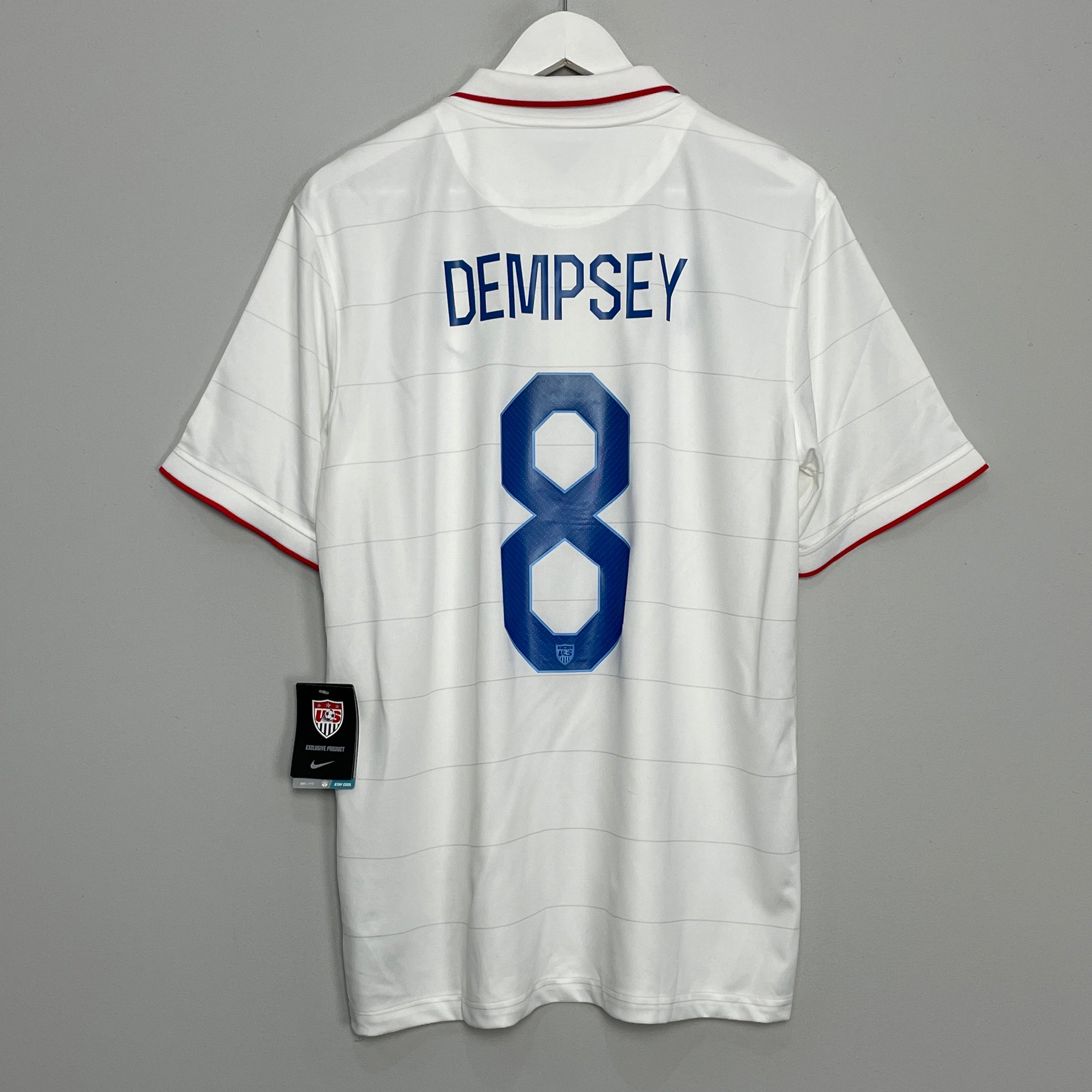 Shop 2014/15 USA DEMPSEY #8 *BNWT* HOME SHIRT (L) NIKE, classic football shirts, vintage football shirts & retro soccer jerseys at Cult Kits
