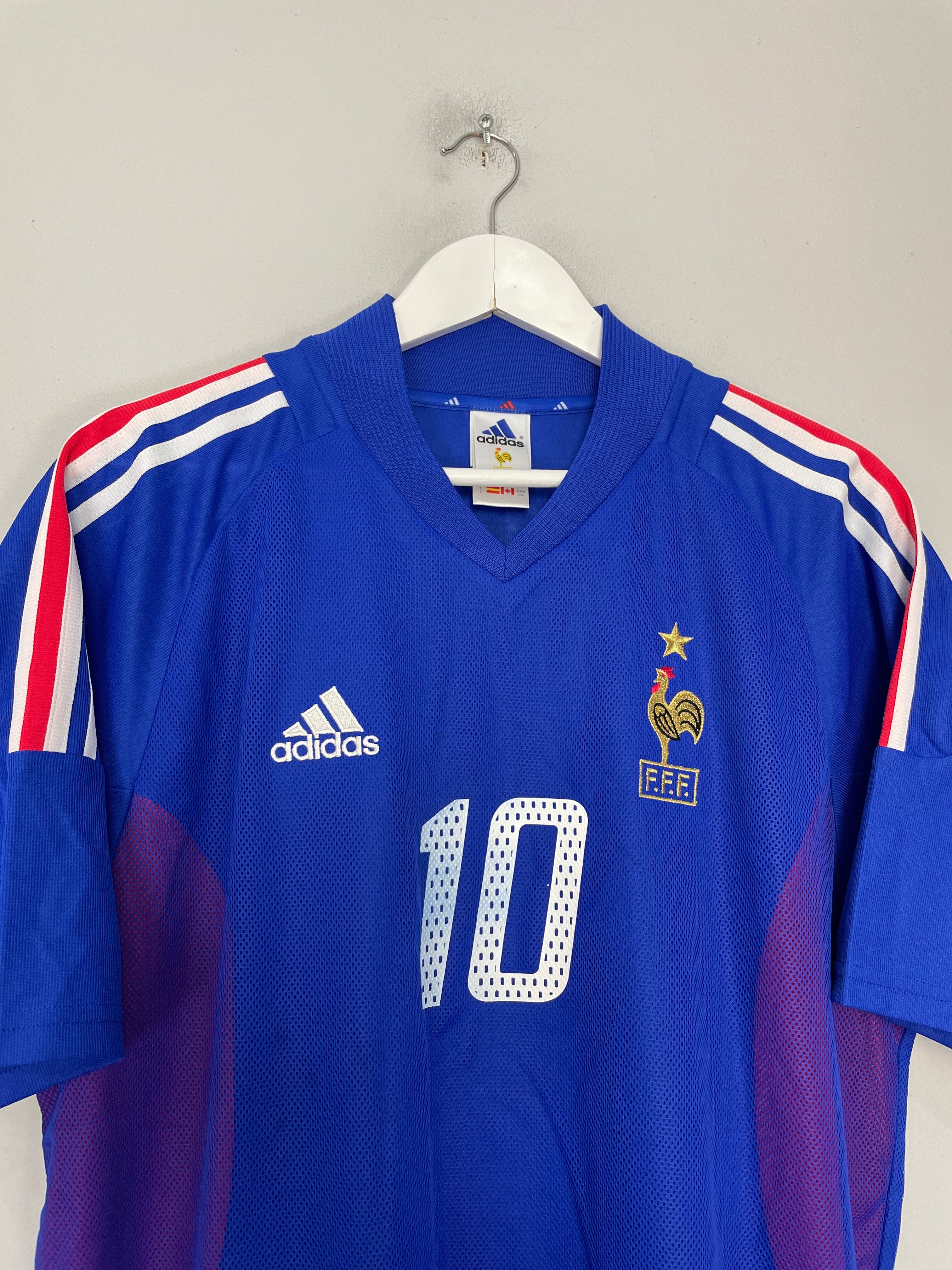 Shop 2002/04 FRANCE ZIDANE #10 HOME SHIRT (L) ADIDAS, classic football shirts, vintage football shirts & retro soccer jerseys at Cult Kits
