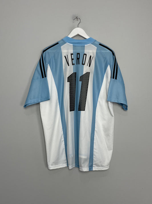 2002/04 ARGENTINA VERON #11 HOME SHIRT (XL) ADIDAS