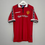 Shop 1998/00 MANCHESTER UNITED BECKHAM #7 HOME SHIRT (XL) UMBRO, classic football shirts, vintage football shirts & retro soccer jerseys at Cult Kits