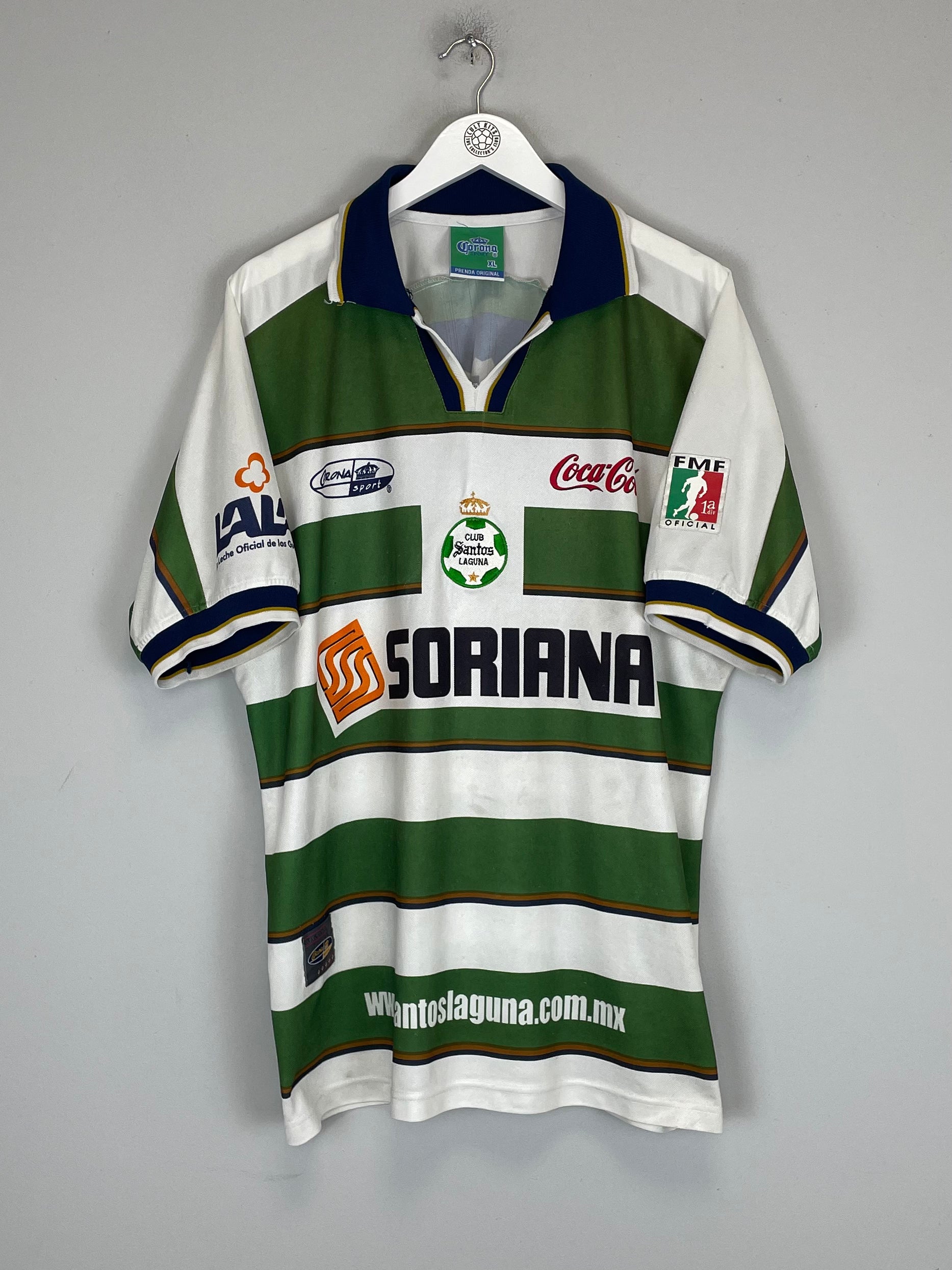 Shop 2000/01 SANTOS LAGUNA #18 HOME SHIRT (XL) CORONA SPORT, classic football shirts, vintage football shirts & retro soccer jerseys at Cult Kits
