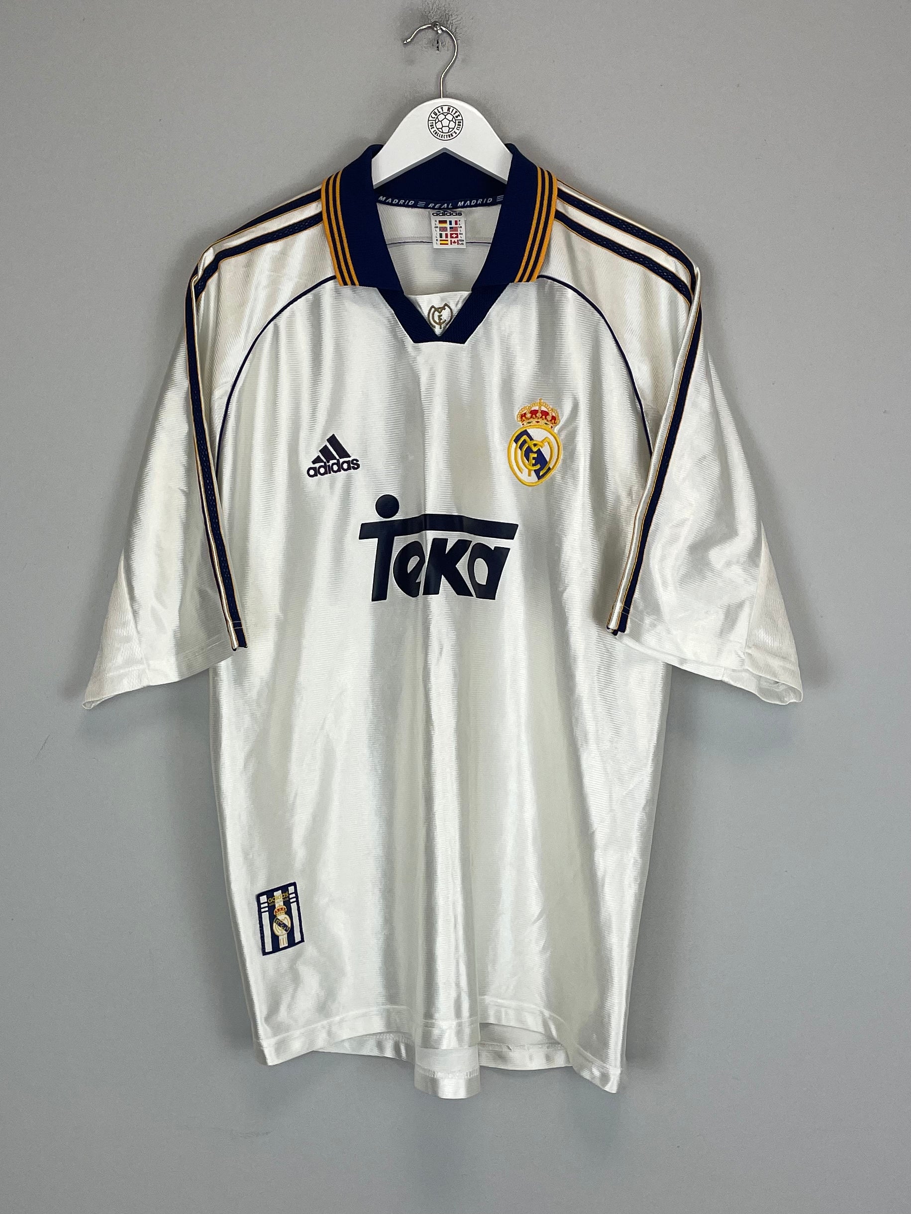 Shop 1998/00 REAL MADRID ANELKA #19 HOME SHIRT (L) ADIDAS, classic football shirts, vintage football shirts & retro soccer jerseys at Cult Kits