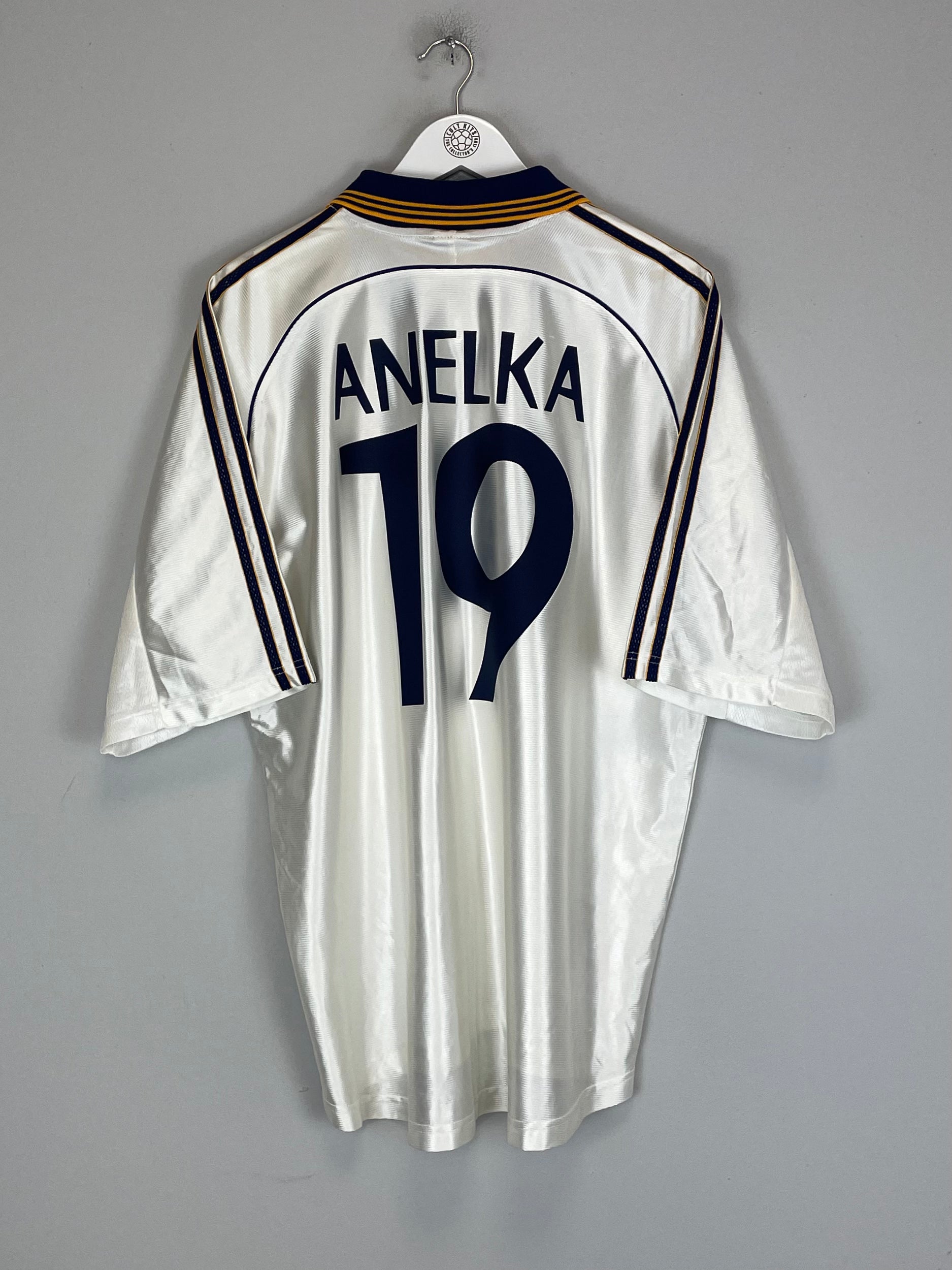 Shop 1998/00 REAL MADRID ANELKA #19 HOME SHIRT (L) ADIDAS, classic football shirts, vintage football shirts & retro soccer jerseys at Cult Kits