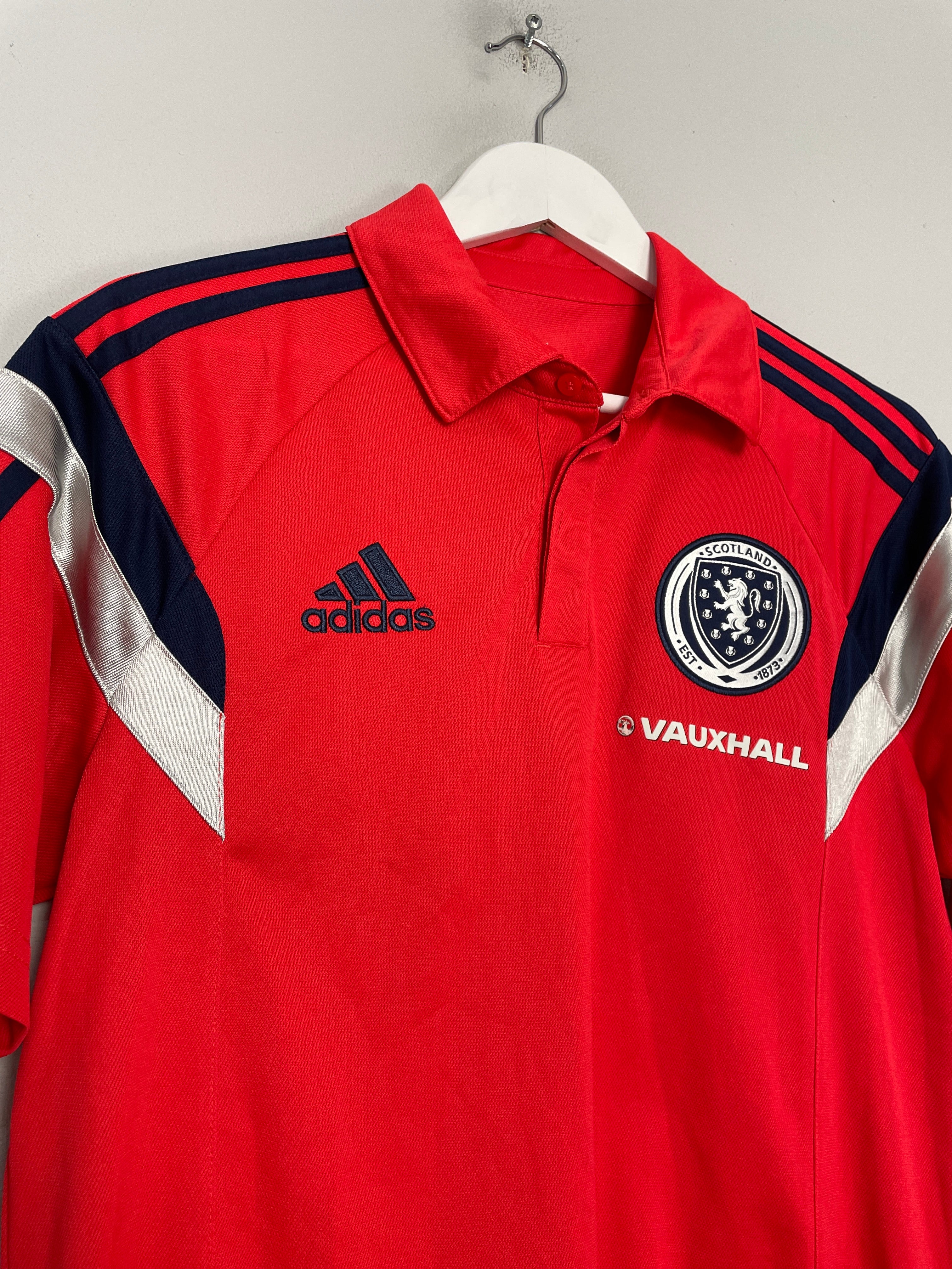 Shop 2013/14 SCOTLAND TRAINING SHIRT (M) ADIDAS, classic football shirts, vintage football shirts & retro soccer jerseys at Cult Kits