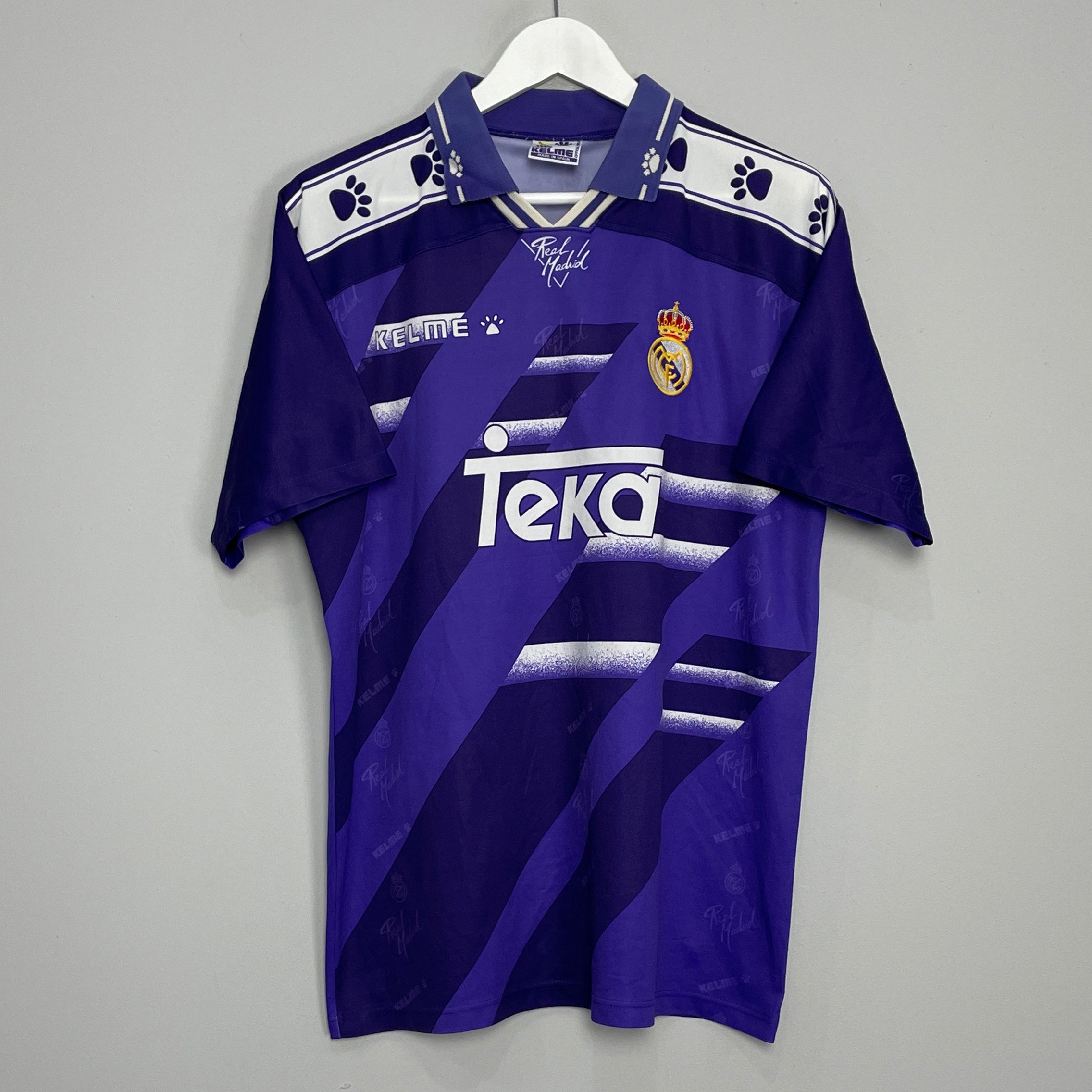 Shop 1994/96 REAL MADRID AWAY SHIRT (M) KELME, classic football shirts, vintage football shirts & retro soccer jerseys at Cult Kits
