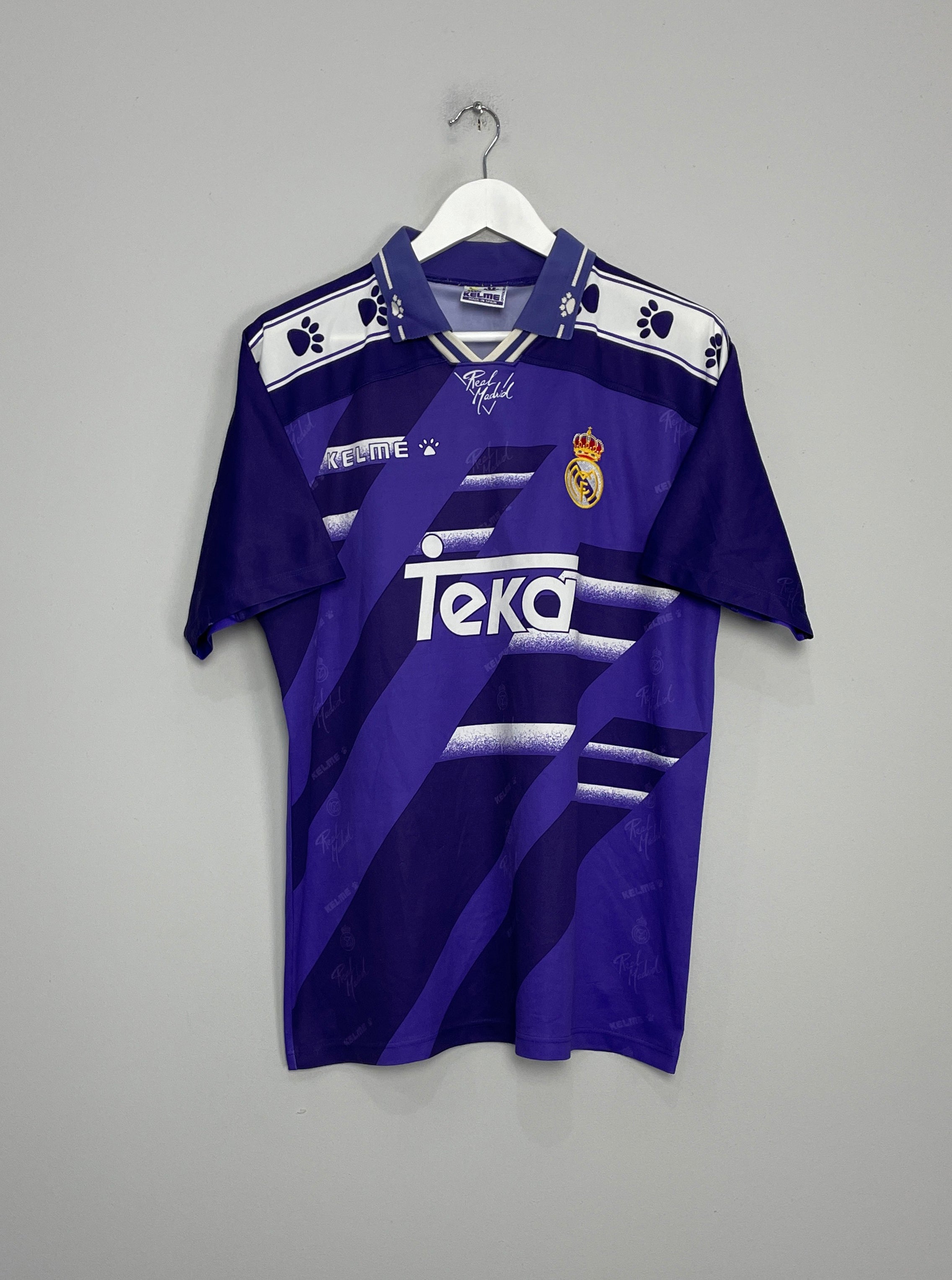 Shop 1994/96 REAL MADRID AWAY SHIRT (M) KELME, classic football shirts, vintage football shirts & retro soccer jerseys at Cult Kits