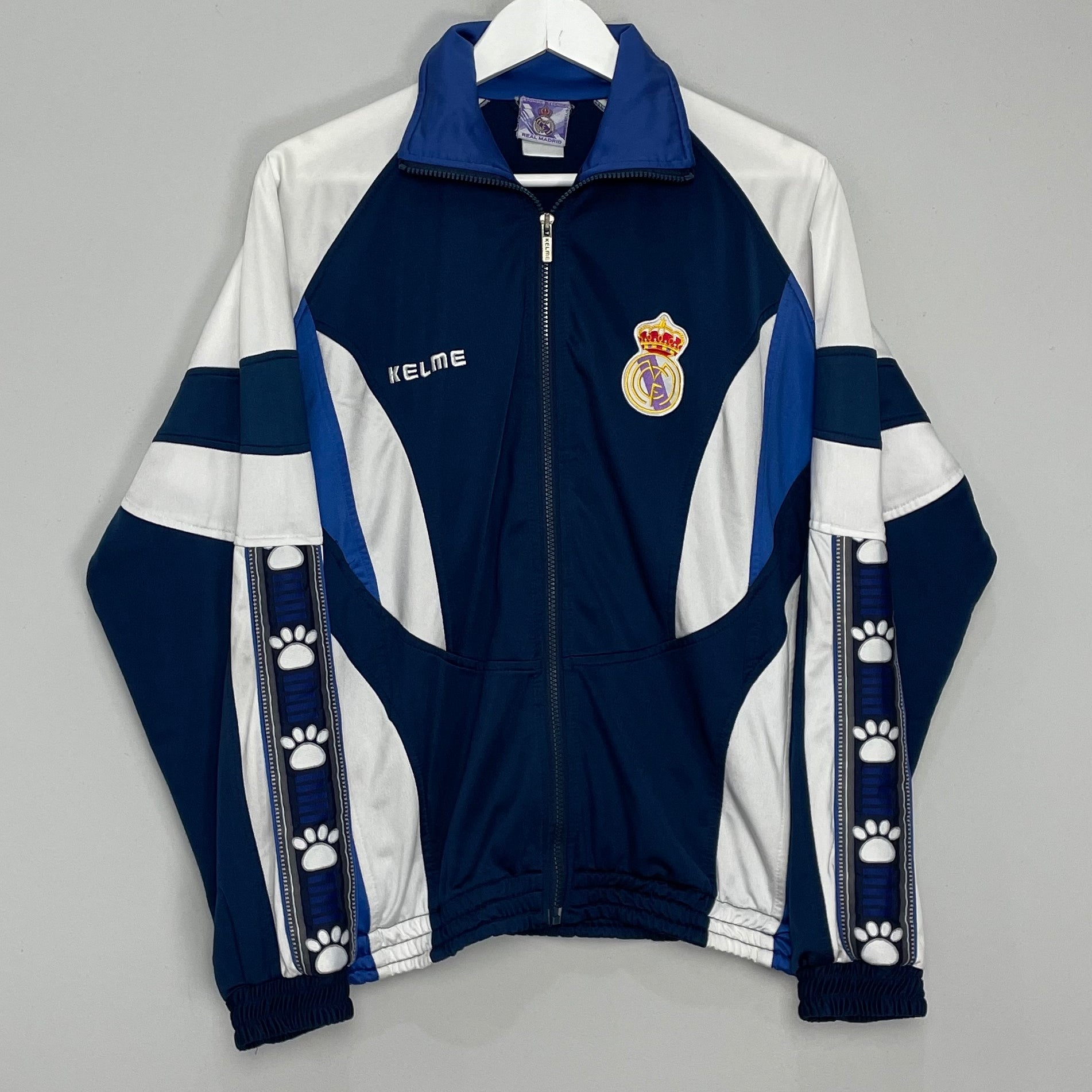 Shop 1996/97 REAL MADRID TRACKSUIT TOP (M) KELME, classic football shirts, vintage football shirts & retro soccer jerseys at Cult Kits