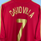 2008/10 SPAIN DAVID VILLA #7 HOME SHIRT (XL) ADIDAS