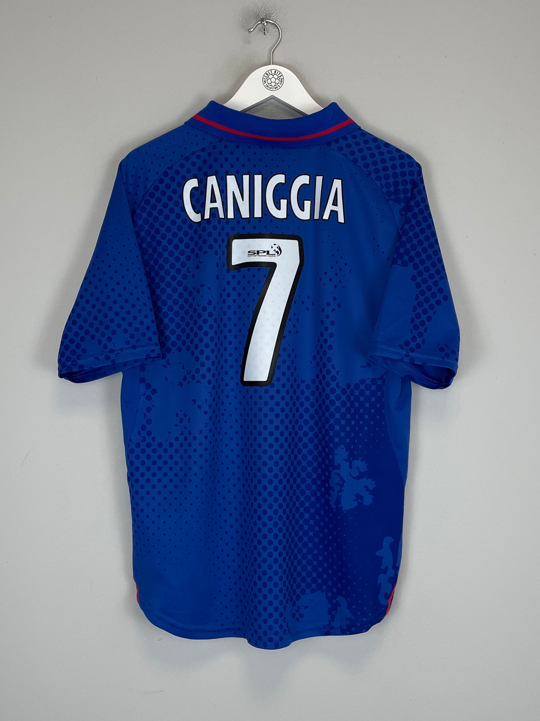 Shop 2002/03 RANGERS CANIGGIA #7 HOME SHIRT (L) DIADORA, classic football shirts, vintage football shirts & retro soccer jerseys at Cult Kits