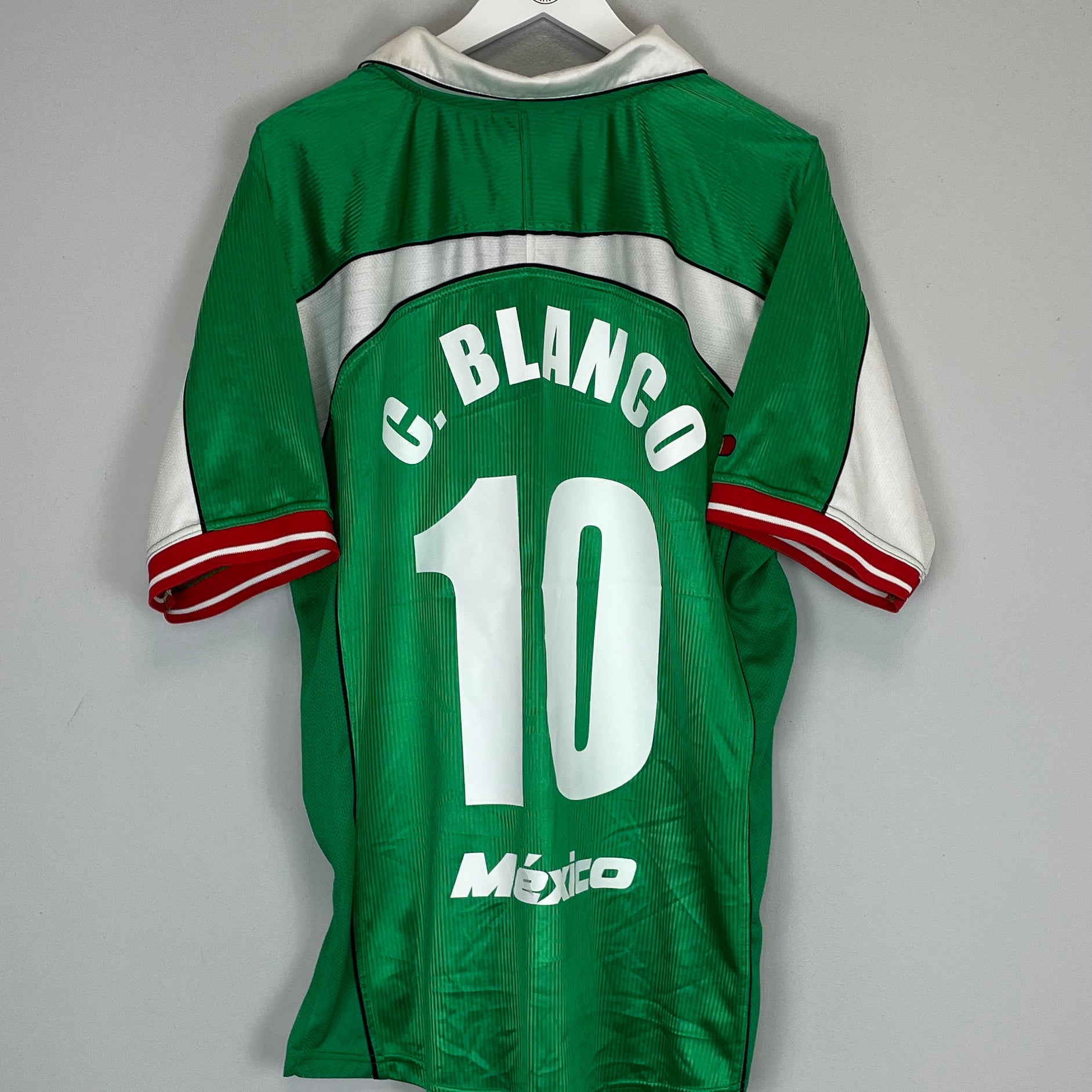 Shop 2000/01 MEXICO C.BLANCO #10 HOME SHIRT (L) ATLETICA, classic football shirts, vintage football shirts & retro soccer jerseys at Cult Kits