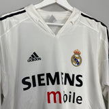 2004/05 REAL MADRID RONALDO #9 C/L L/S HOME SHIRT (M) ADIDAS