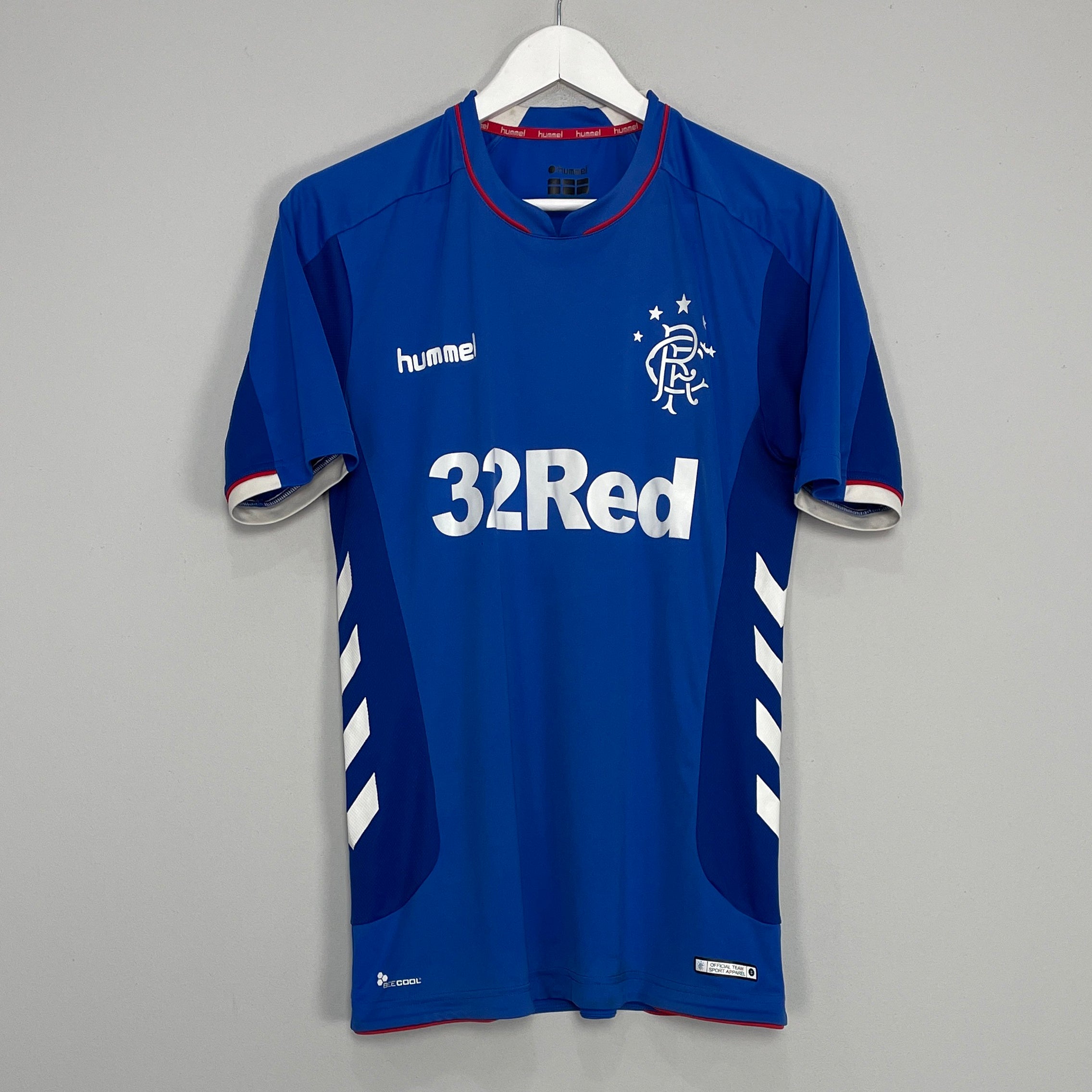 Shop 2018/19 RANGERS HOME SHIRT (M) HUMMEL, classic football shirts, vintage football shirts & retro soccer jerseys at Cult Kits