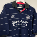 Shop 1999/00 MANCHESTER UNITED SCHOLES #18 AWAY SHIRT (XL) UMBRO, classic football shirts, vintage football shirts & retro soccer jerseys at Cult Kits