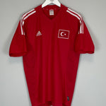 Shop 2002/03 TURKEY #9 HOME SHIRT (M) ADIDAS, classic football shirts, vintage football shirts & retro soccer jerseys at Cult Kits