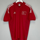 Shop 2002/03 TURKEY #9 HOME SHIRT (M) ADIDAS, classic football shirts, vintage football shirts & retro soccer jerseys at Cult Kits