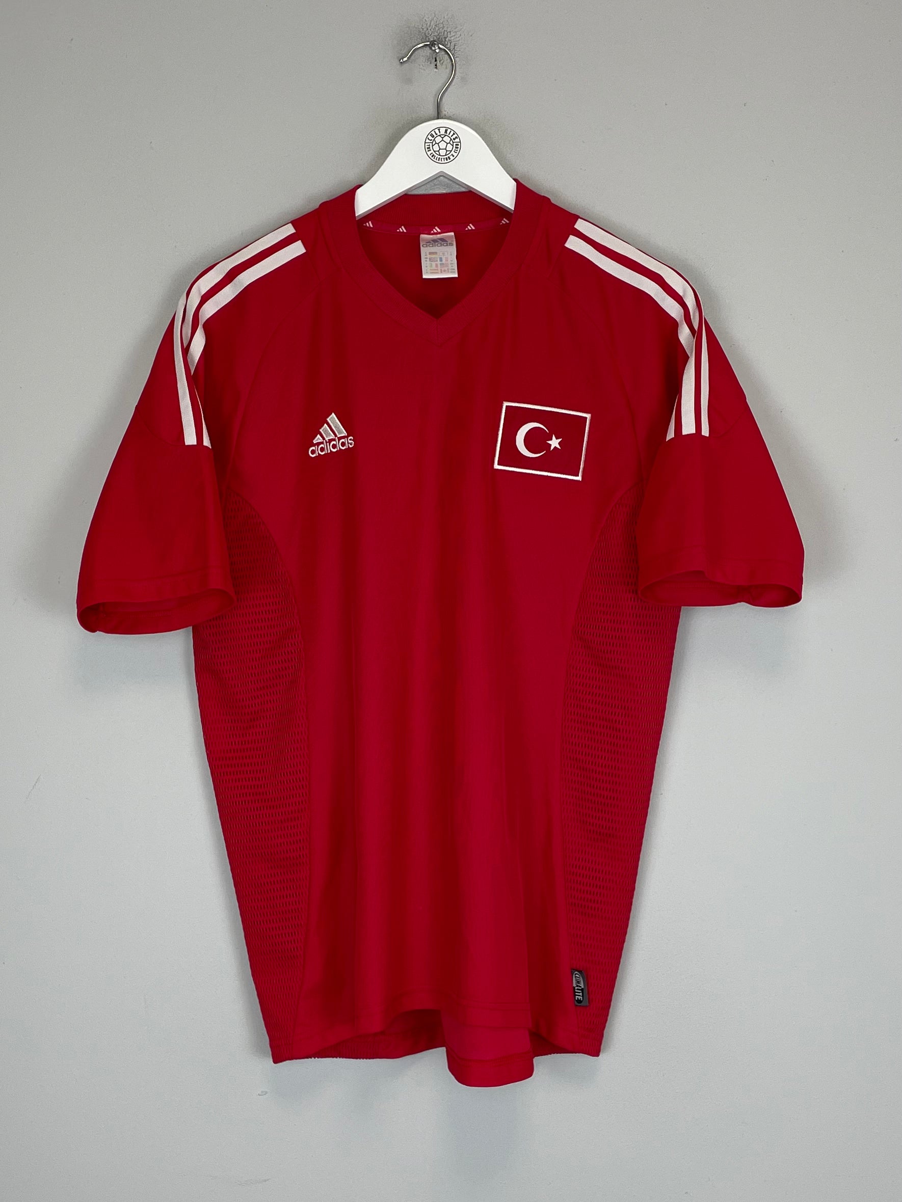 Shop 2002/03 TURKEY #9 HOME SHIRT (M) ADIDAS, classic football shirts, vintage football shirts & retro soccer jerseys at Cult Kits