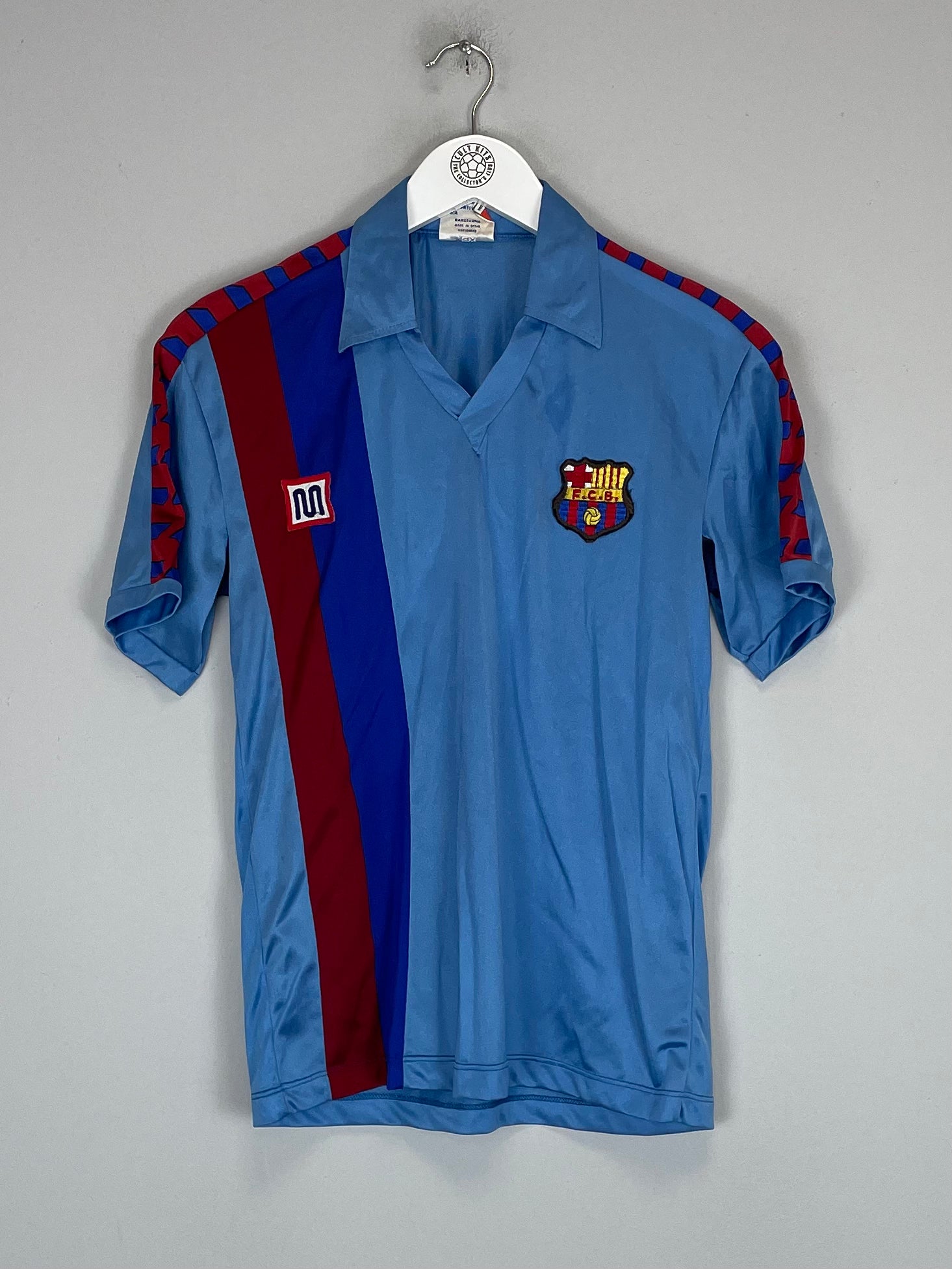 Shop 1985/91 BARCELONA AWAY SHIRT (XL.KIDS) MEYBA, classic football shirts, vintage football shirts & retro soccer jerseys at Cult Kits