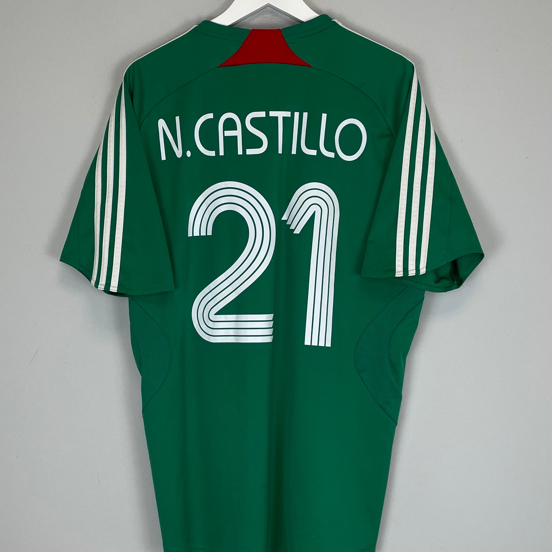 Shop 2007/08 MEXICO CASTILLO #21 HOME SHIRT (XL) ADIDAS, classic football shirts, vintage football shirts & retro soccer jerseys at Cult Kits