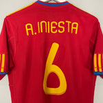 Shop 2010/11 SPAIN A.INIESTA #6 HOME SHIRT (M) ADIDAS, classic football shirts, vintage football shirts & retro soccer jerseys at Cult Kits