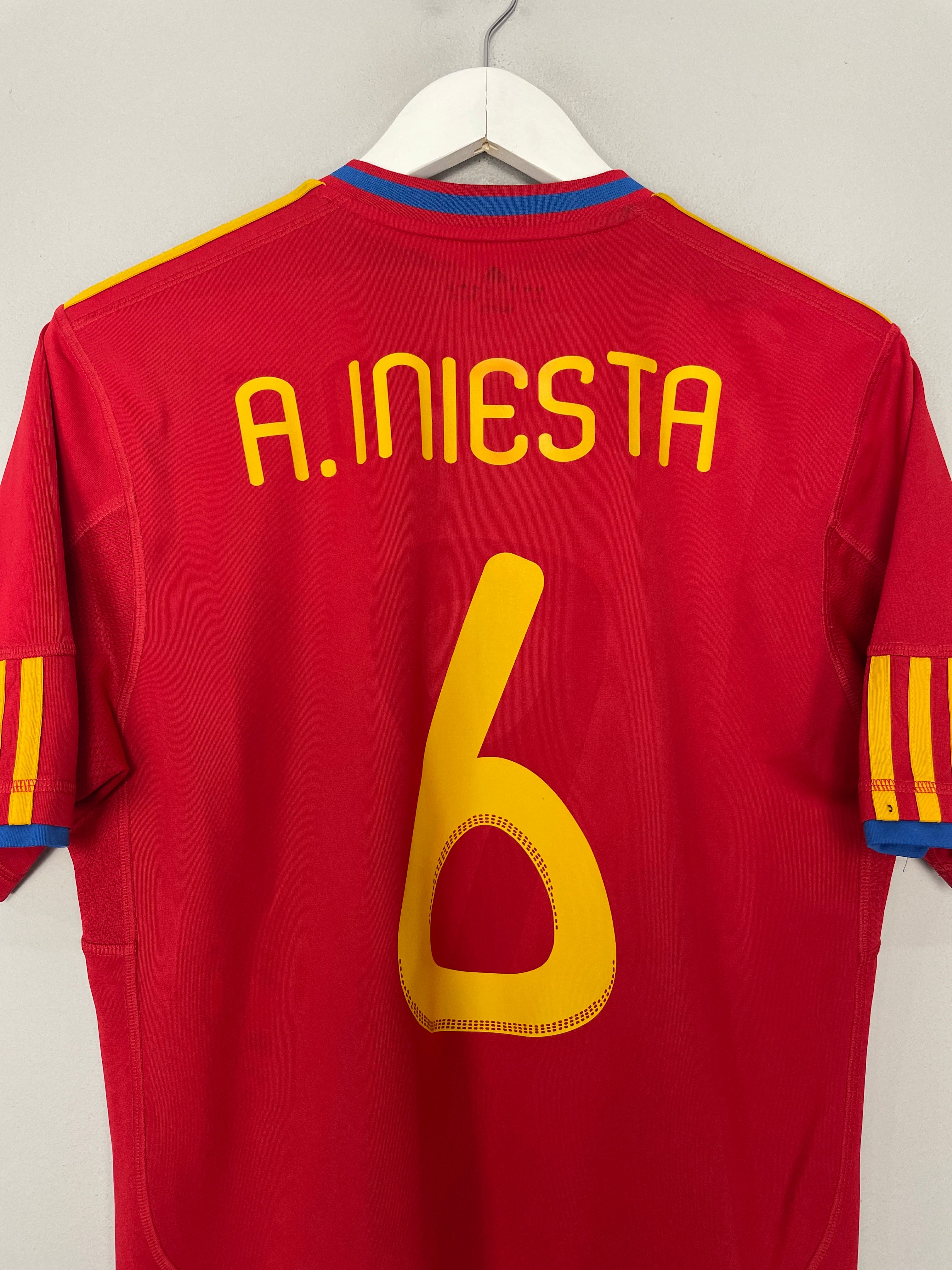 Shop 2010/11 SPAIN A.INIESTA #6 HOME SHIRT (M) ADIDAS, classic football shirts, vintage football shirts & retro soccer jerseys at Cult Kits