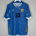 Shop 2010/11 URUGUAY FORLAN #10 HOME SHIRT (L) PUMA, classic football shirts, vintage football shirts & retro soccer jerseys at Cult Kits