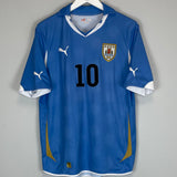 Shop 2010/11 URUGUAY FORLAN #10 HOME SHIRT (L) PUMA, classic football shirts, vintage football shirts & retro soccer jerseys at Cult Kits